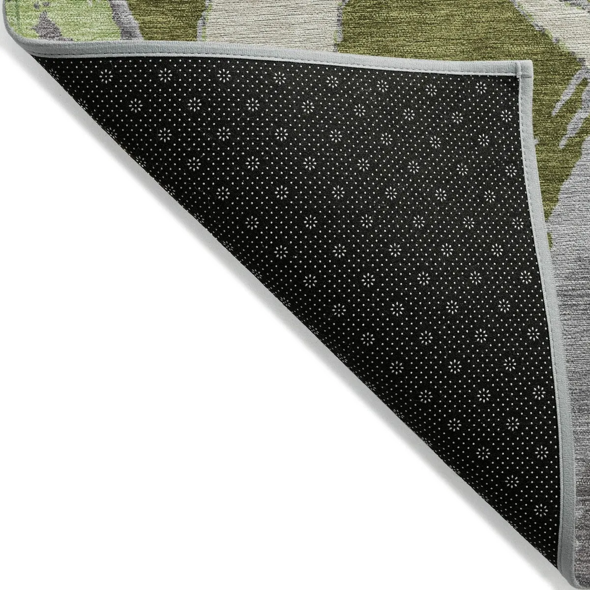 Machine Washable Indoor/ Outdoor Abstract Contemporary Chantille Rug
