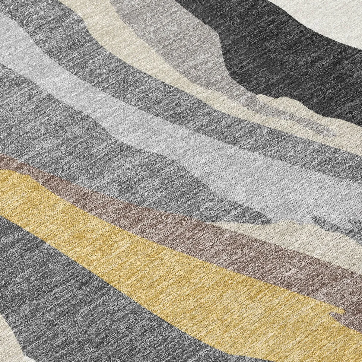 Machine Washable Indoor/ Outdoor Abstract Contemporary Chantille Rug