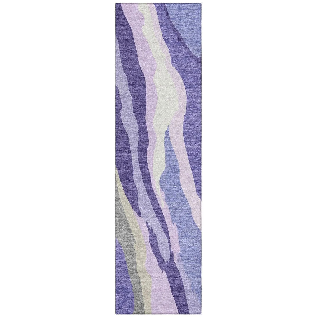 Machine Washable Indoor/ Outdoor Abstract Contemporary Chantille Rug