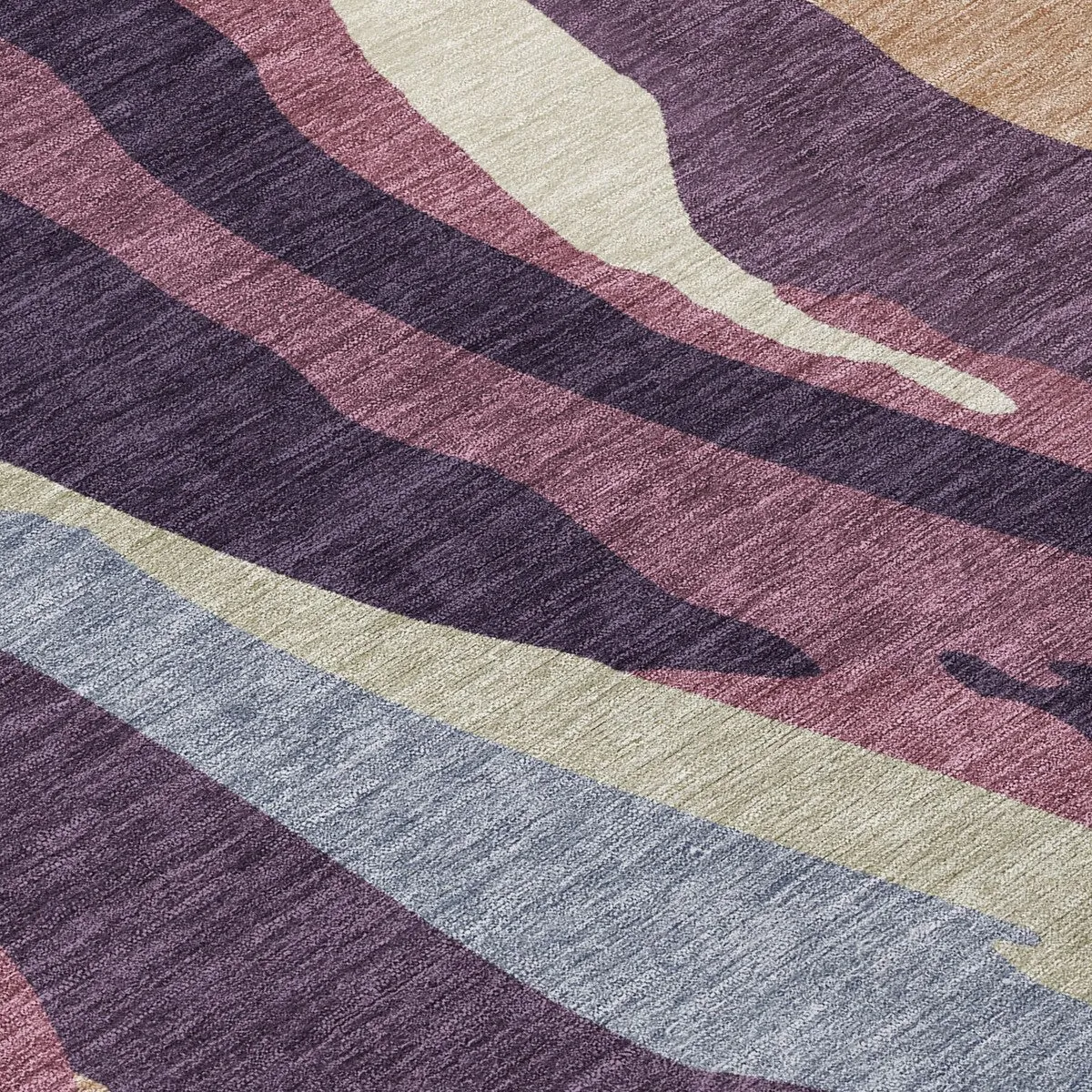 Machine Washable Indoor/ Outdoor Abstract Contemporary Chantille Rug