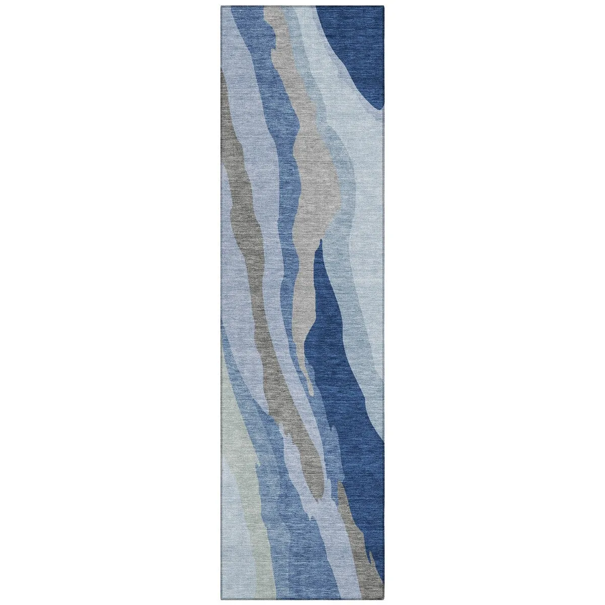 Machine Washable Indoor/ Outdoor Abstract Contemporary Chantille Rug