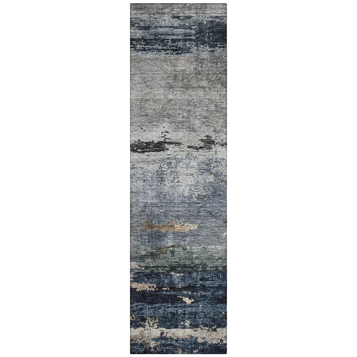 Machine Washable Indoor/ Outdoor Abstract Contemporary Chantille Rug
