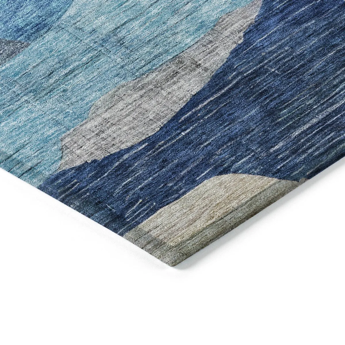 Machine Washable Indoor/ Outdoor Abstract Contemporary Chantille Rug