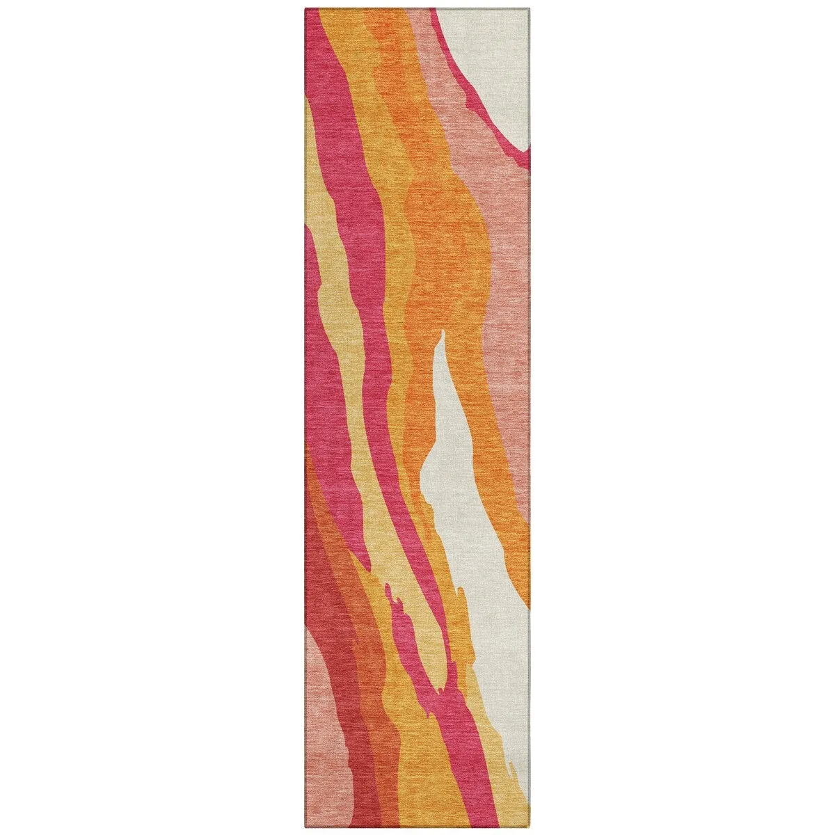 Machine Washable Indoor/ Outdoor Abstract Contemporary Chantille Rug