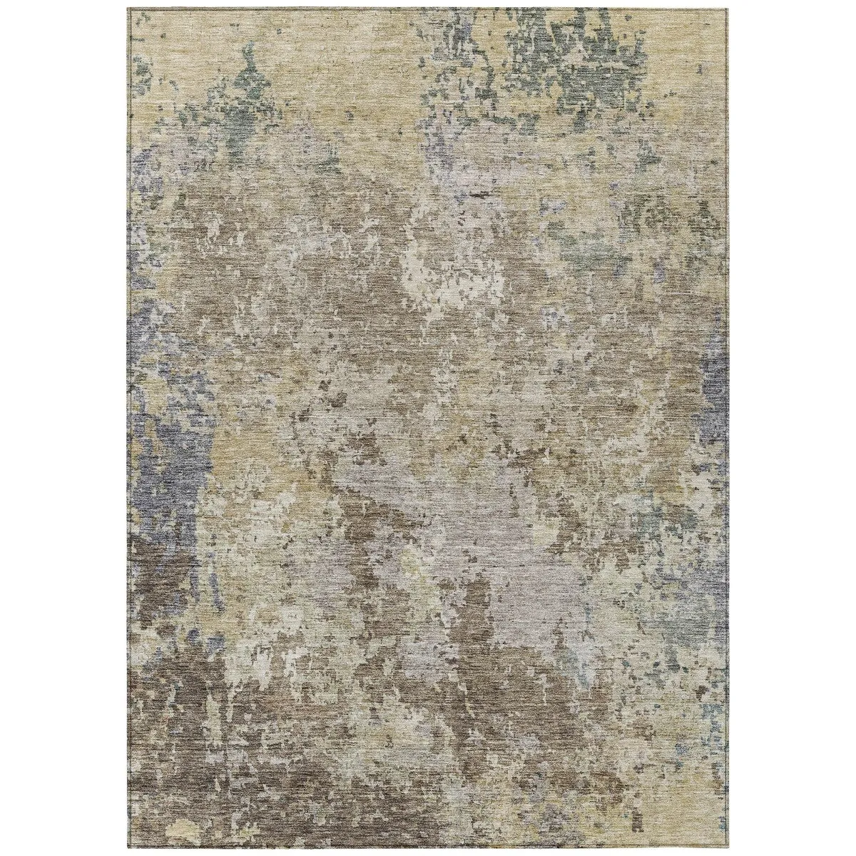 Machine Washable Indoor/ Outdoor Abstract Contemporary Chantille Rug