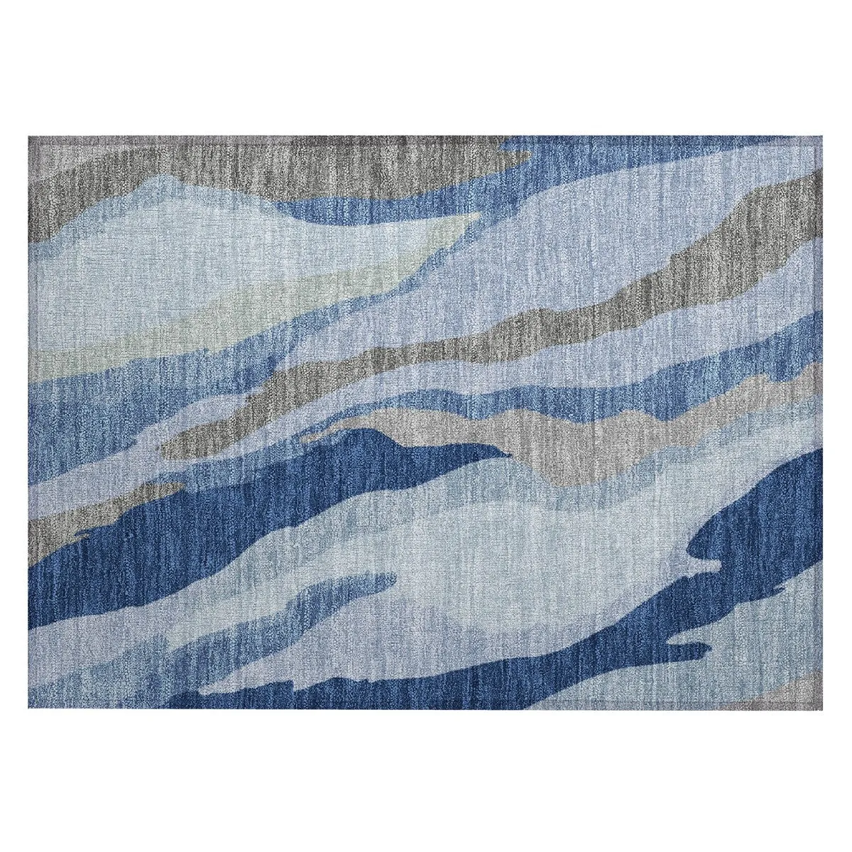 Machine Washable Indoor/ Outdoor Abstract Contemporary Chantille Rug