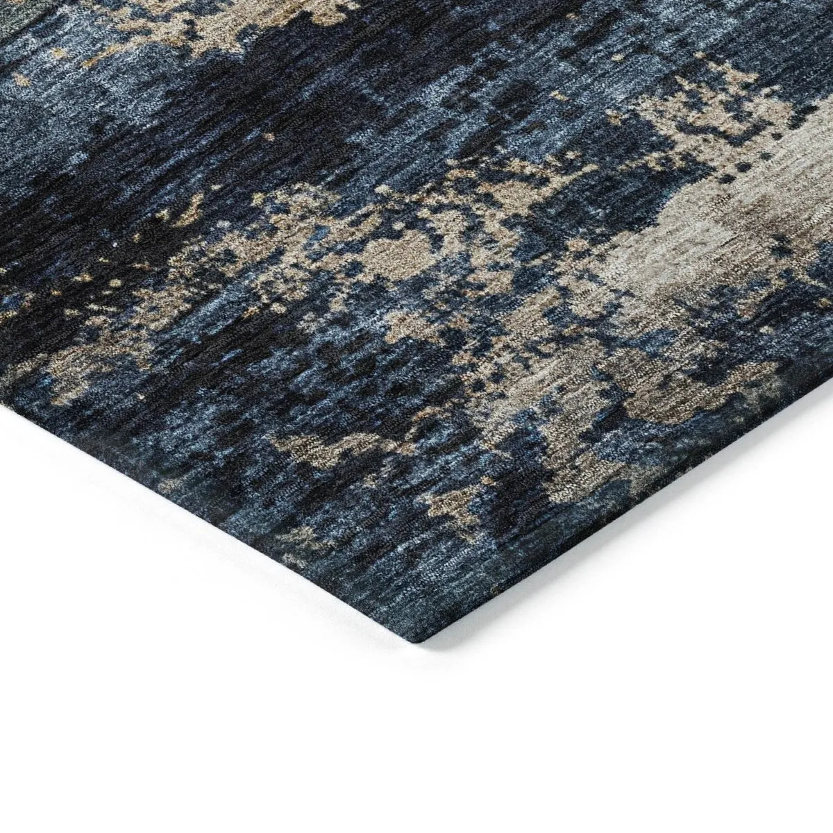 Machine Washable Indoor/ Outdoor Abstract Contemporary Chantille Rug