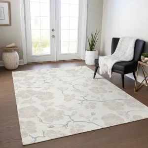 Machine Washable Indoor/ Outdoor Calm Floral Chantille Rug