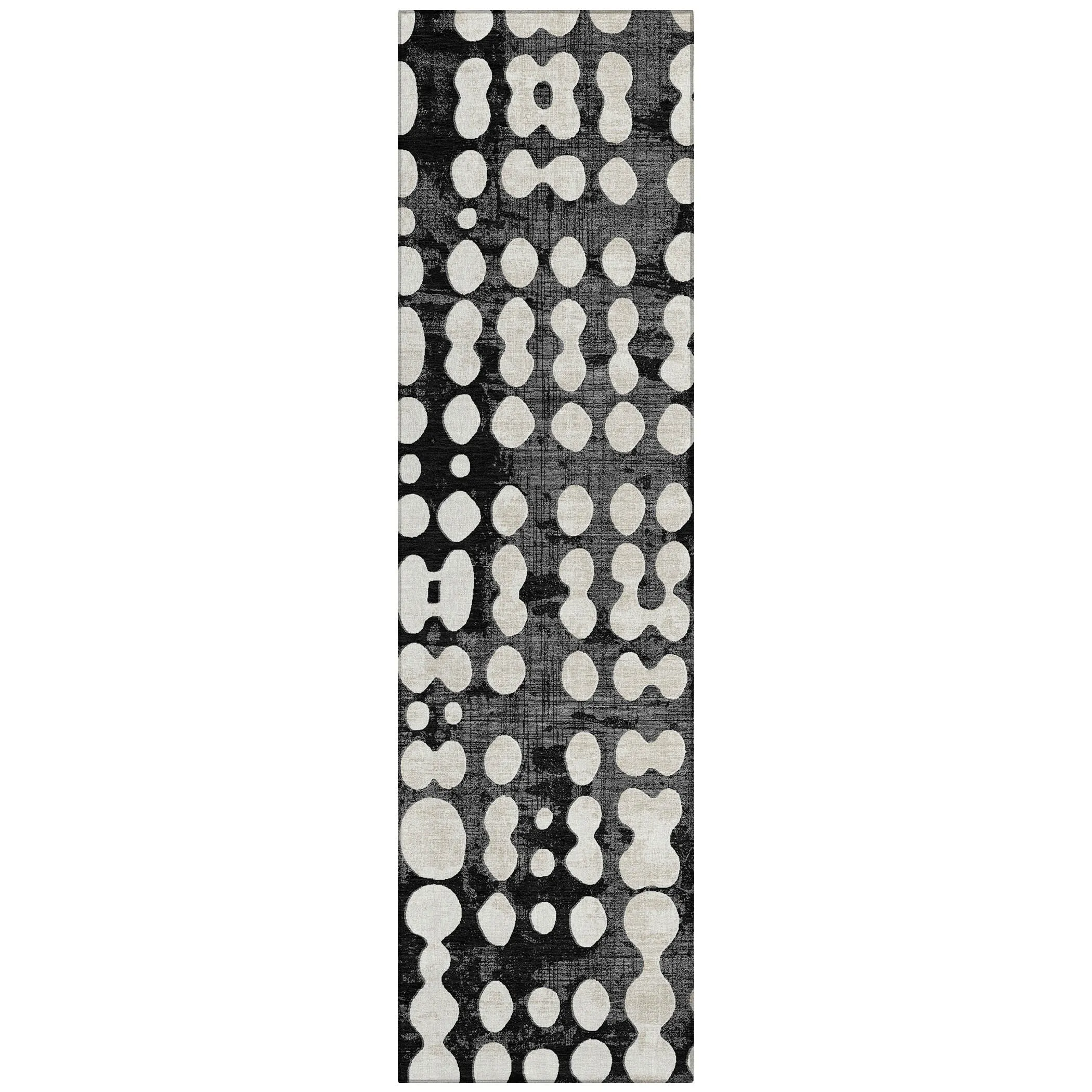 Machine Washable Indoor/ Outdoor Chantille Abstract Dots Rug