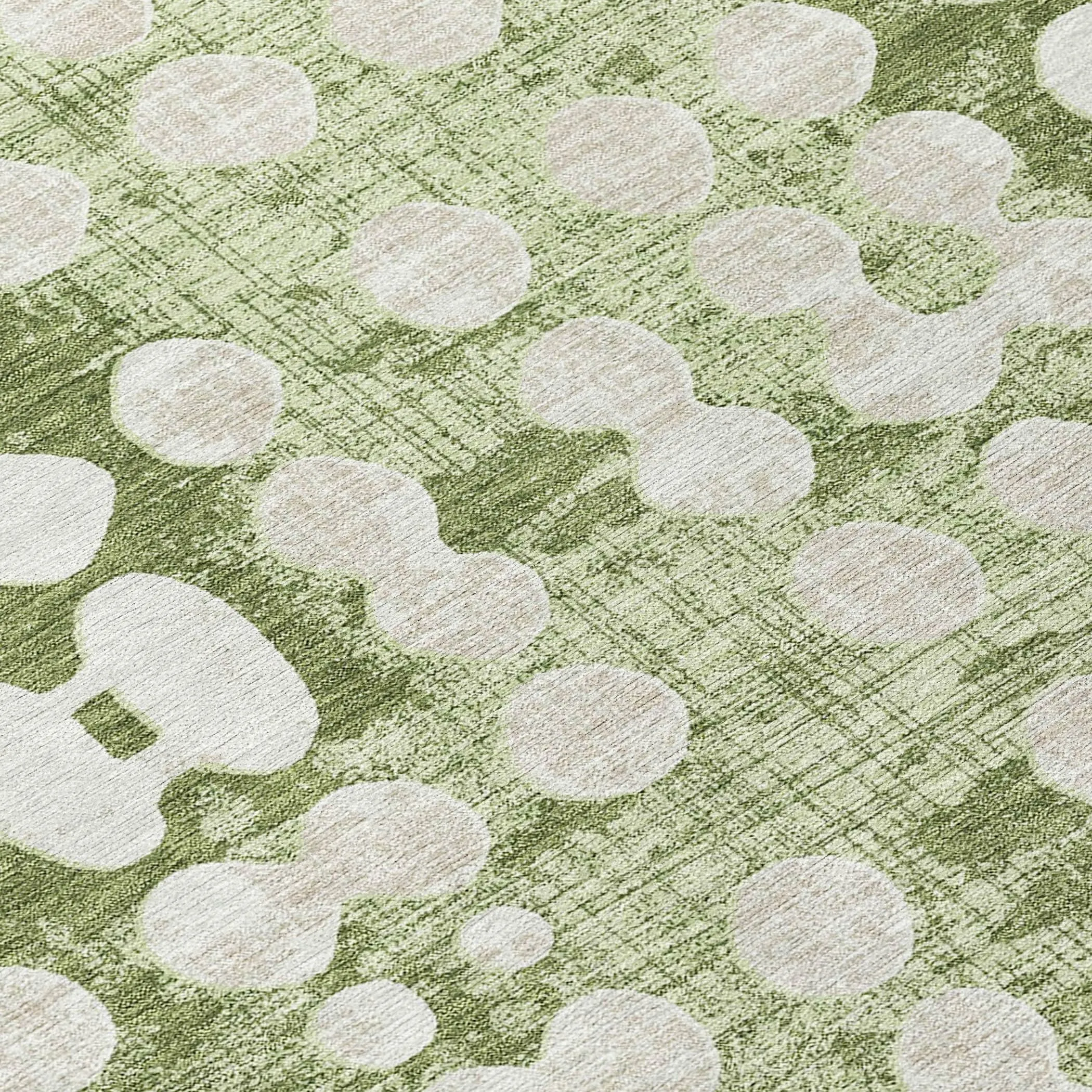 Machine Washable Indoor/ Outdoor Chantille Abstract Dots Rug