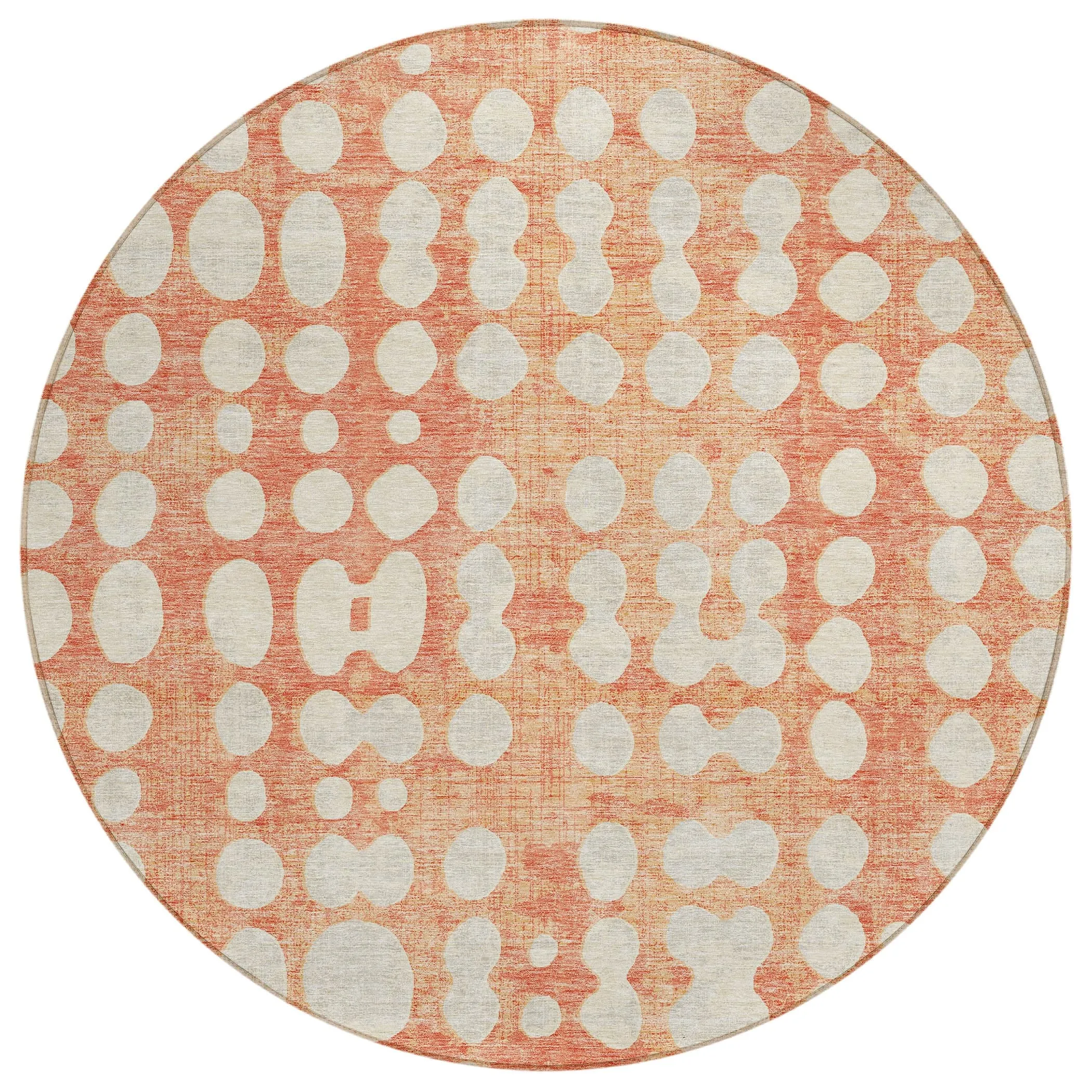 Machine Washable Indoor/ Outdoor Chantille Abstract Dots Rug