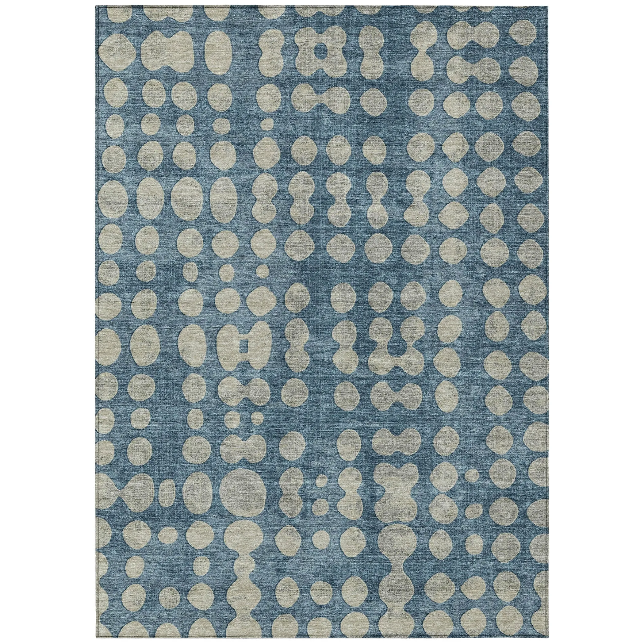 Machine Washable Indoor/ Outdoor Chantille Abstract Dots Rug