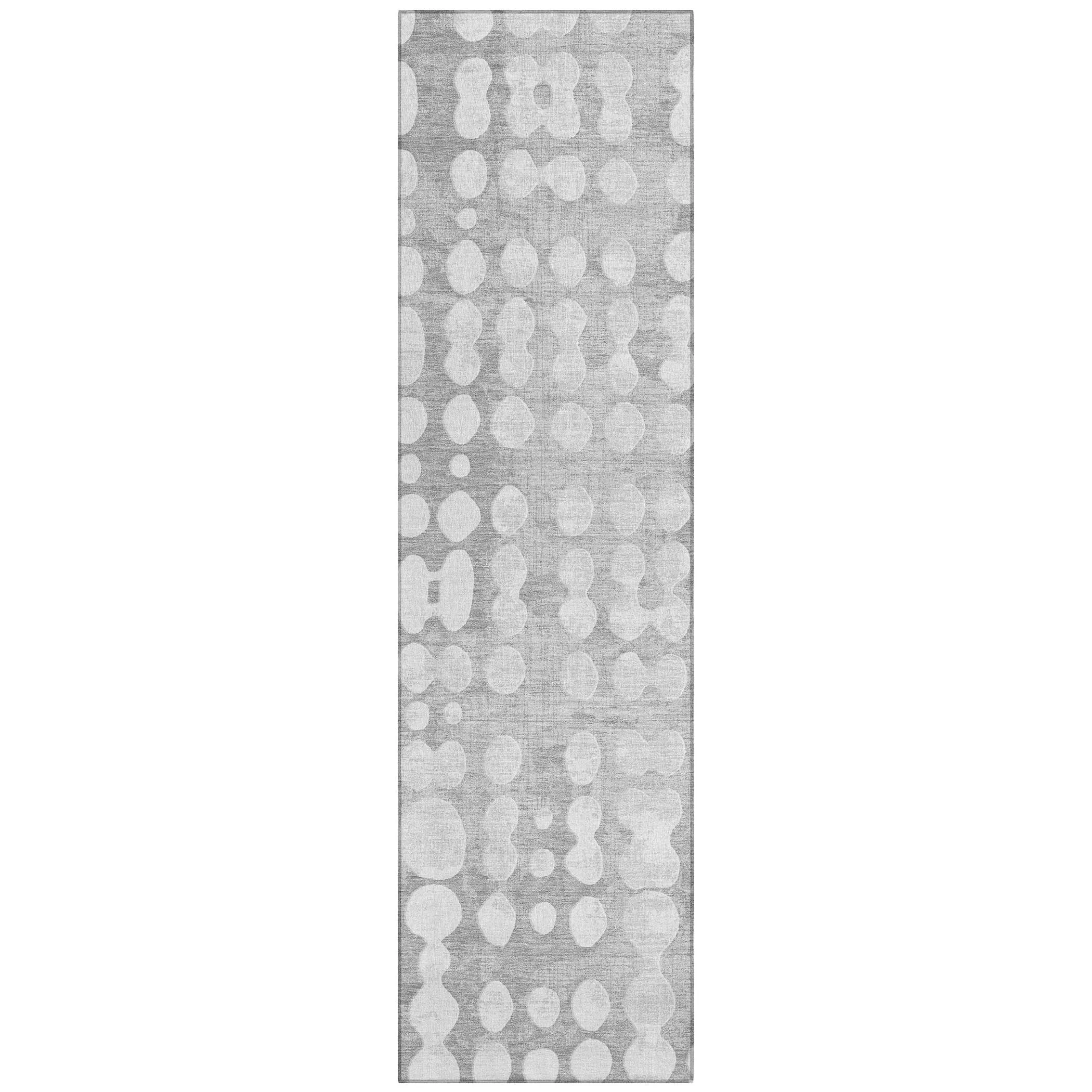 Machine Washable Indoor/ Outdoor Chantille Abstract Dots Rug