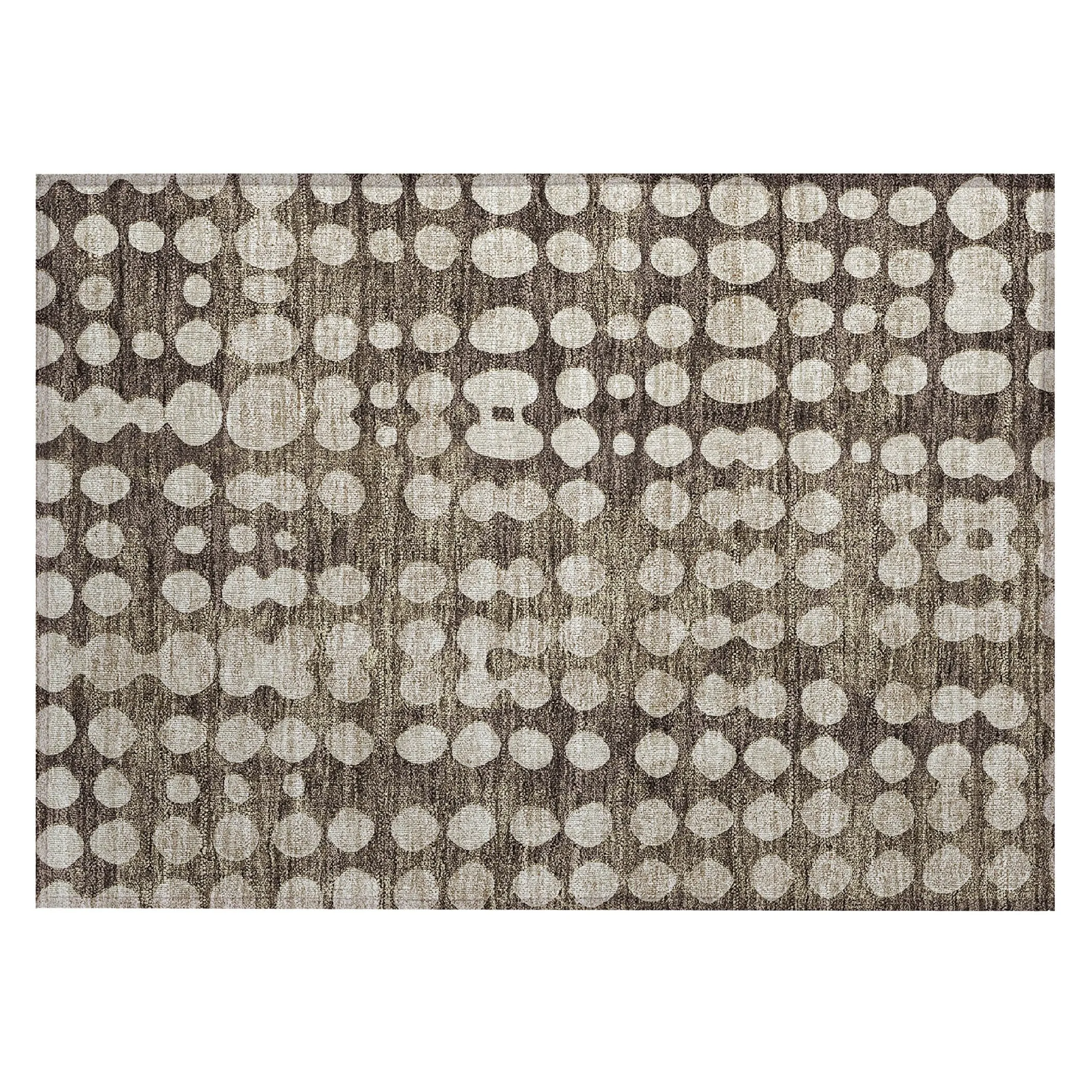 Machine Washable Indoor/ Outdoor Chantille Abstract Dots Rug