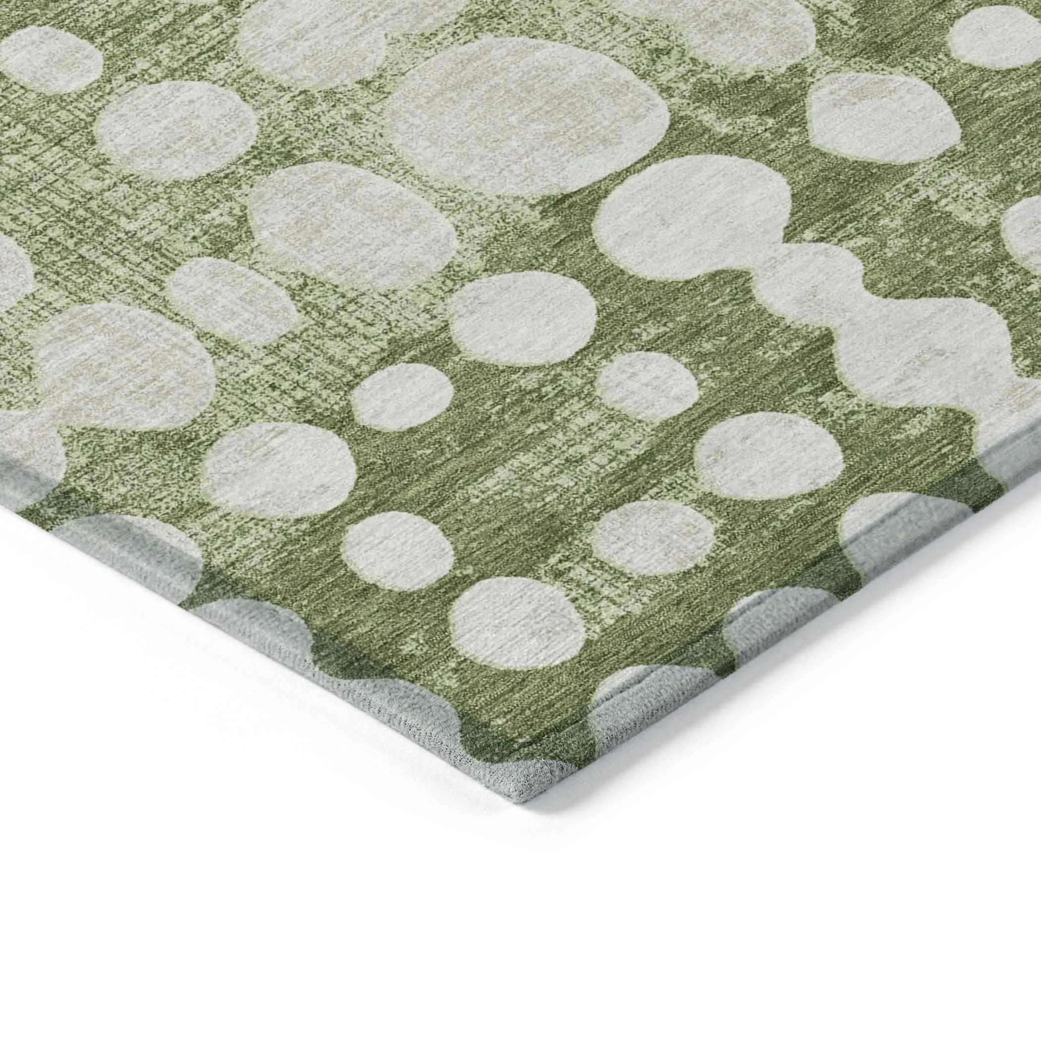 Machine Washable Indoor/ Outdoor Chantille Abstract Dots Rug
