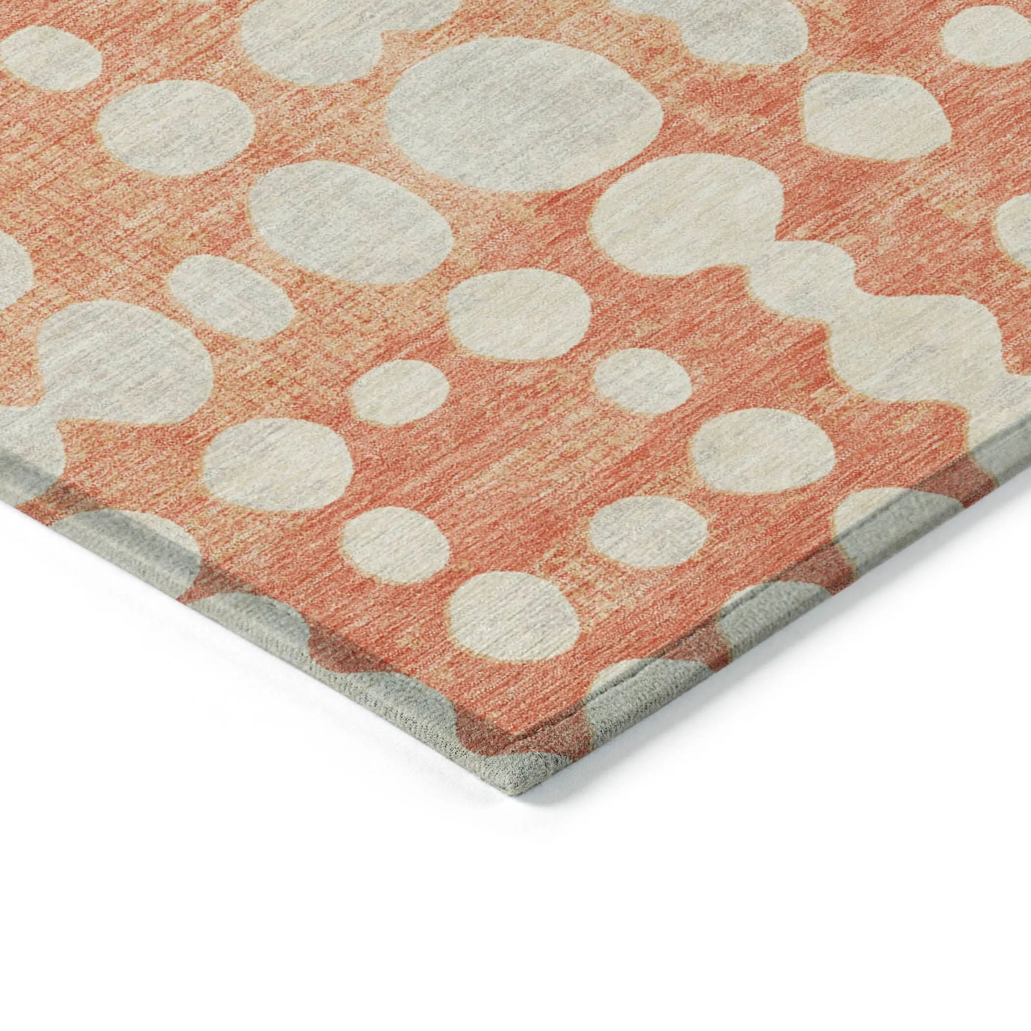 Machine Washable Indoor/ Outdoor Chantille Abstract Dots Rug