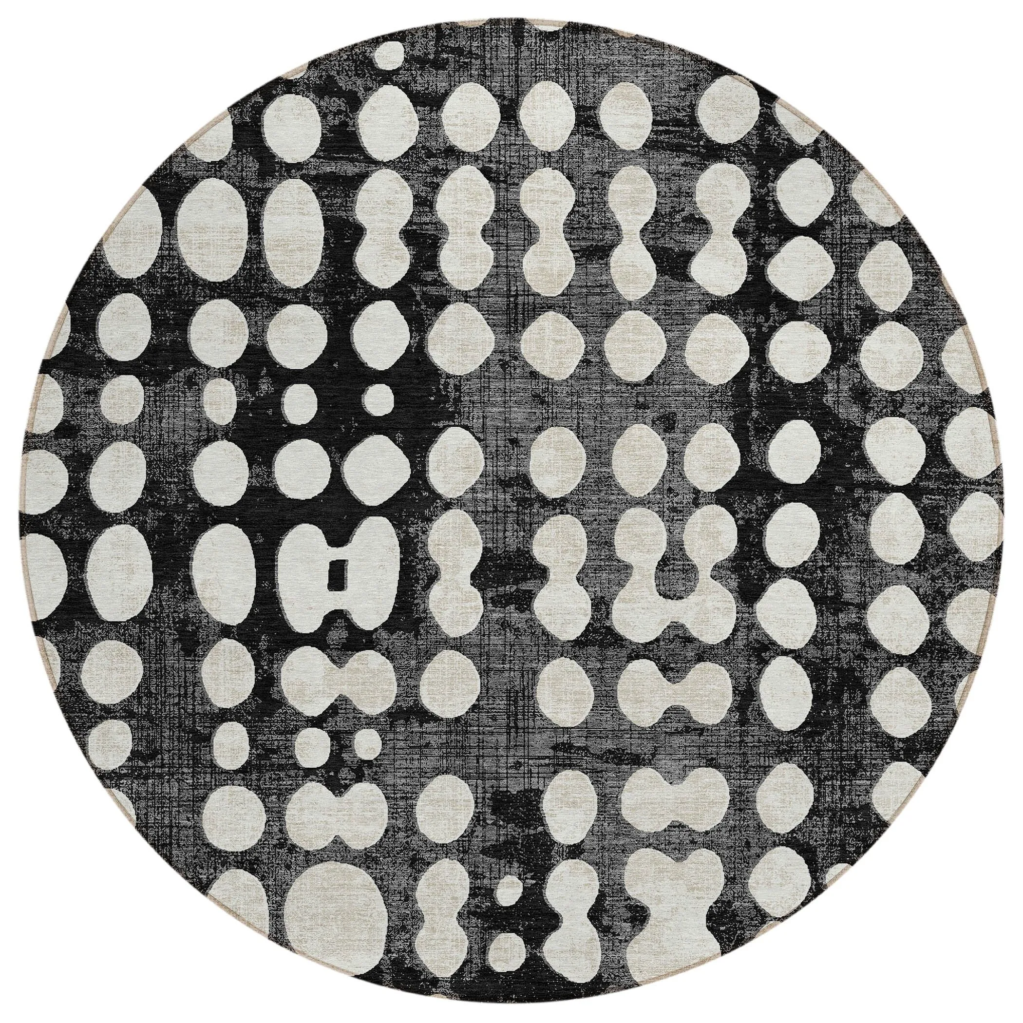 Machine Washable Indoor/ Outdoor Chantille Abstract Dots Rug