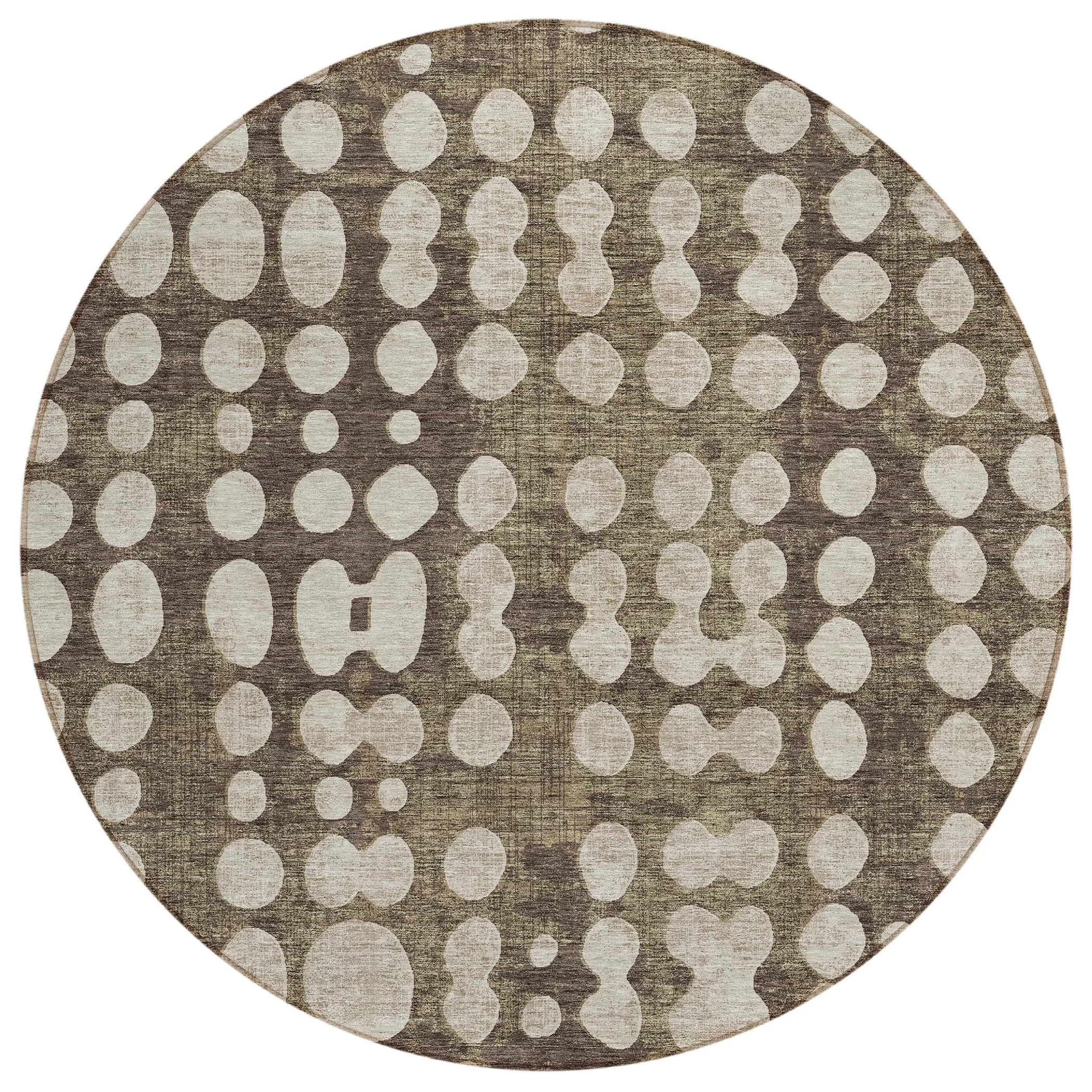 Machine Washable Indoor/ Outdoor Chantille Abstract Dots Rug