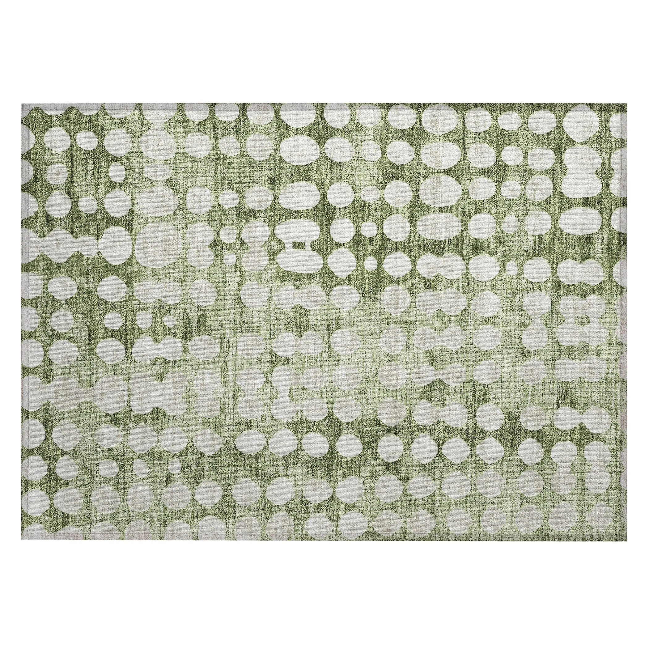 Machine Washable Indoor/ Outdoor Chantille Abstract Dots Rug