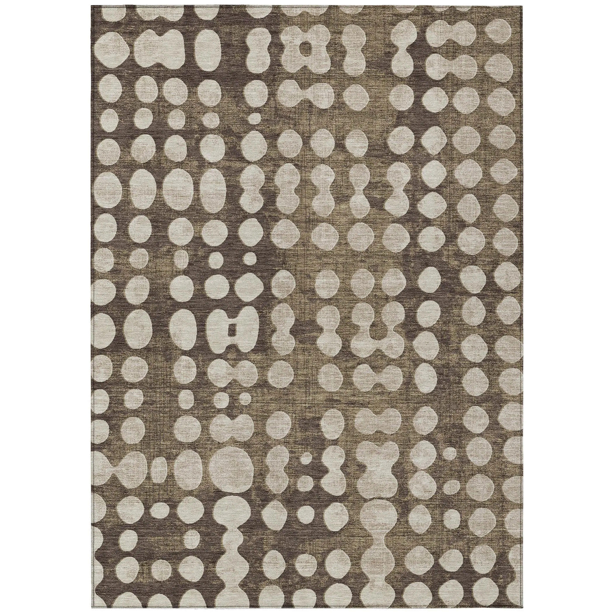 Machine Washable Indoor/ Outdoor Chantille Abstract Dots Rug