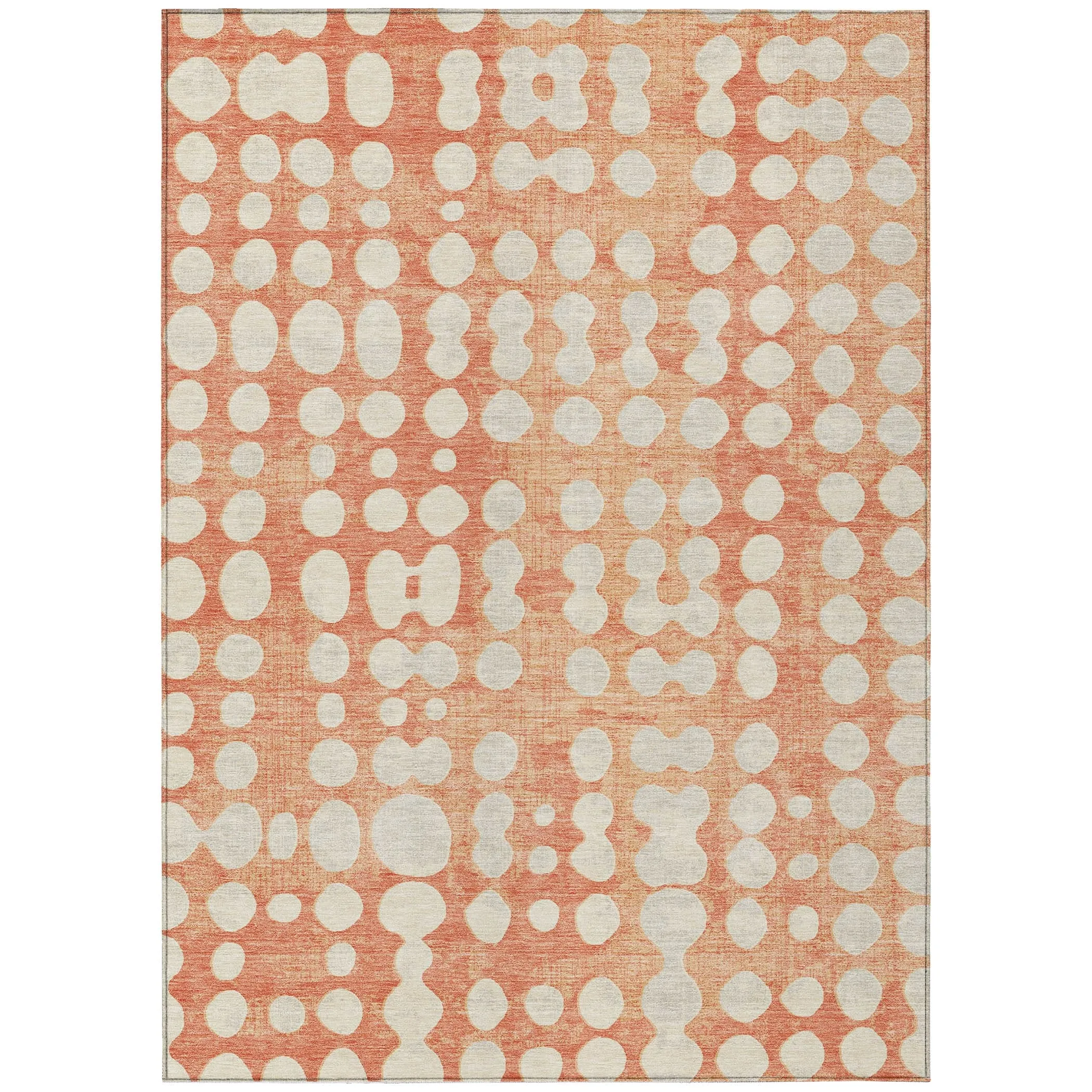 Machine Washable Indoor/ Outdoor Chantille Abstract Dots Rug