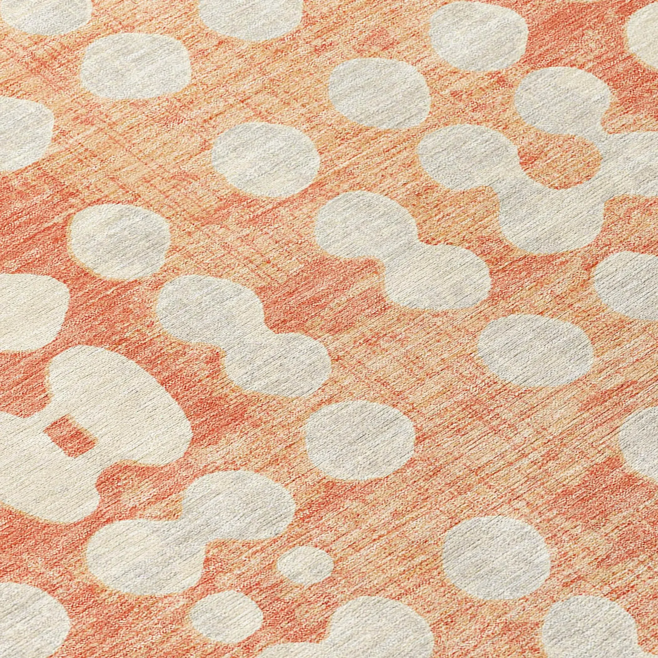 Machine Washable Indoor/ Outdoor Chantille Abstract Dots Rug
