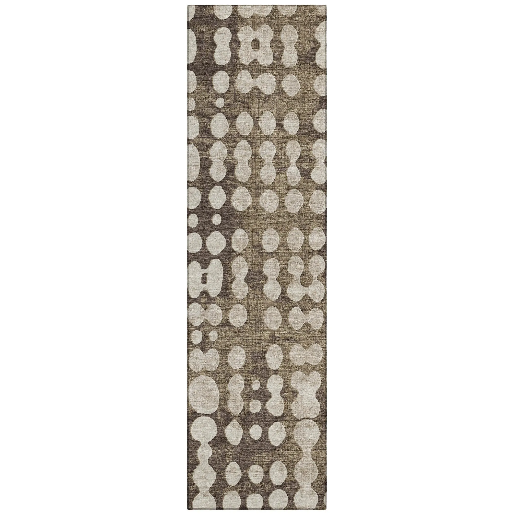 Machine Washable Indoor/ Outdoor Chantille Abstract Dots Rug
