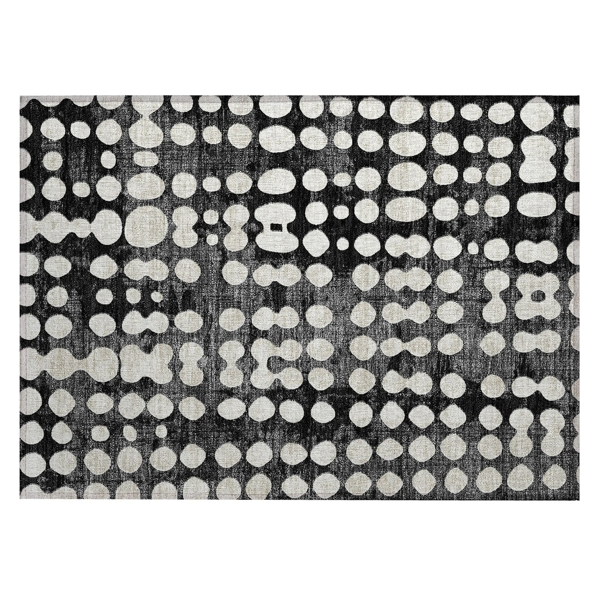 Machine Washable Indoor/ Outdoor Chantille Abstract Dots Rug