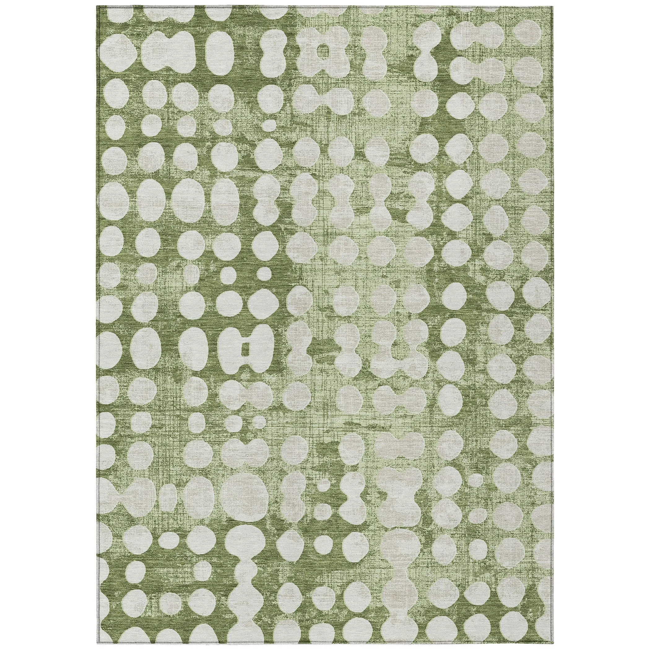 Machine Washable Indoor/ Outdoor Chantille Abstract Dots Rug