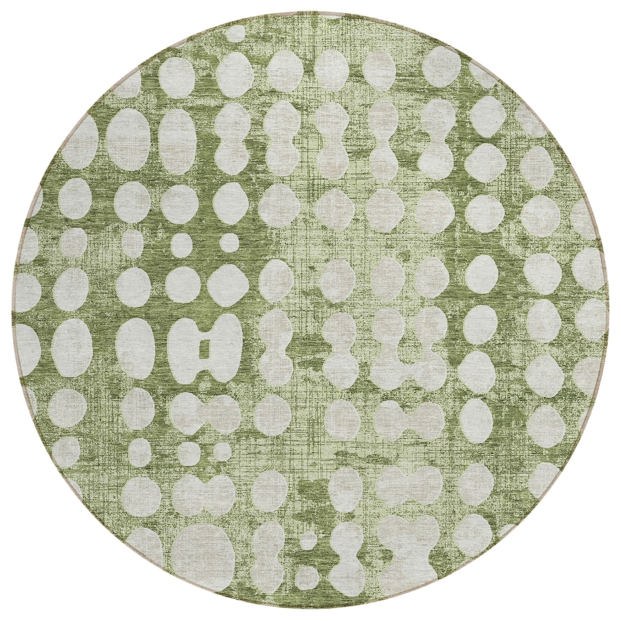 Machine Washable Indoor/ Outdoor Chantille Abstract Dots Rug