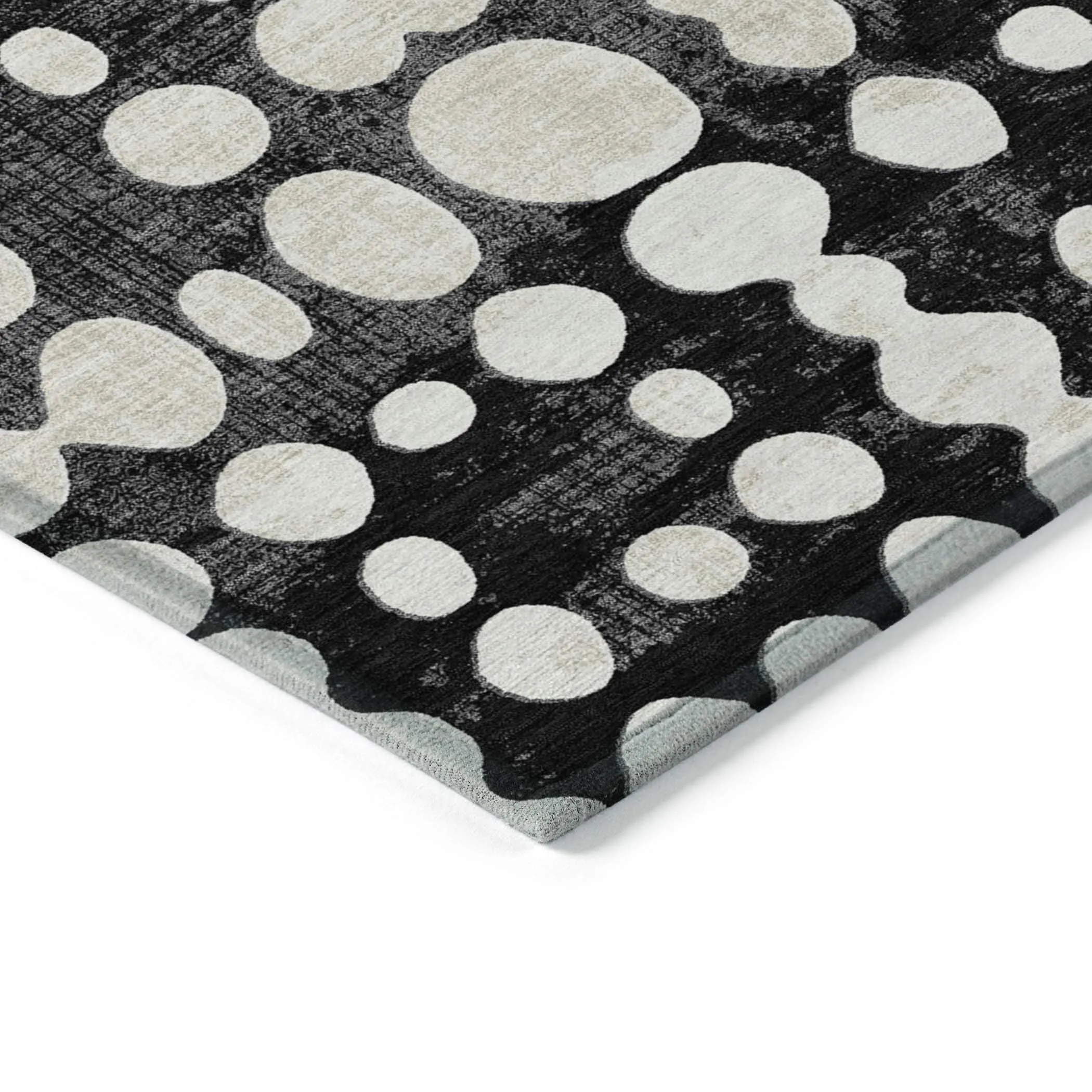Machine Washable Indoor/ Outdoor Chantille Abstract Dots Rug