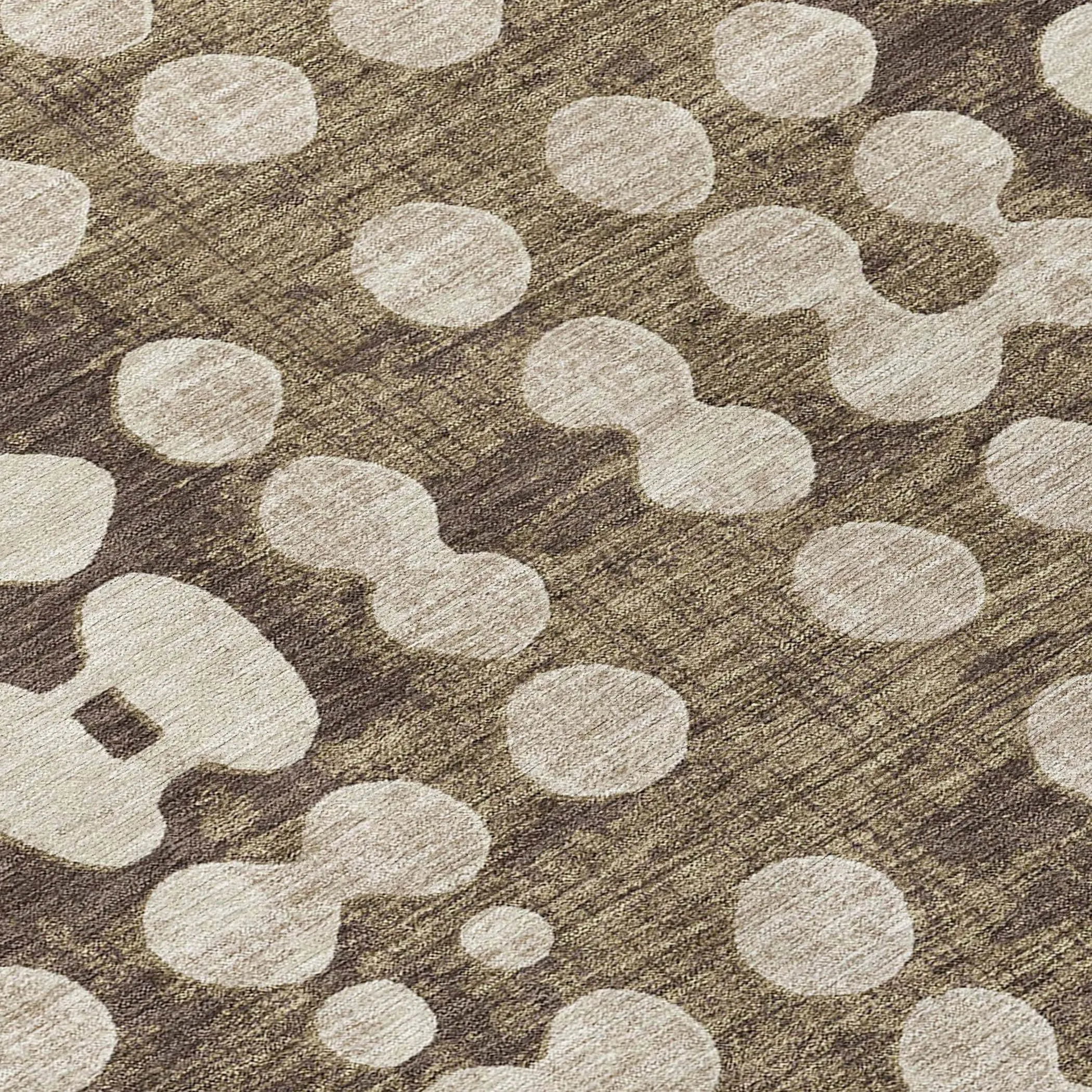 Machine Washable Indoor/ Outdoor Chantille Abstract Dots Rug