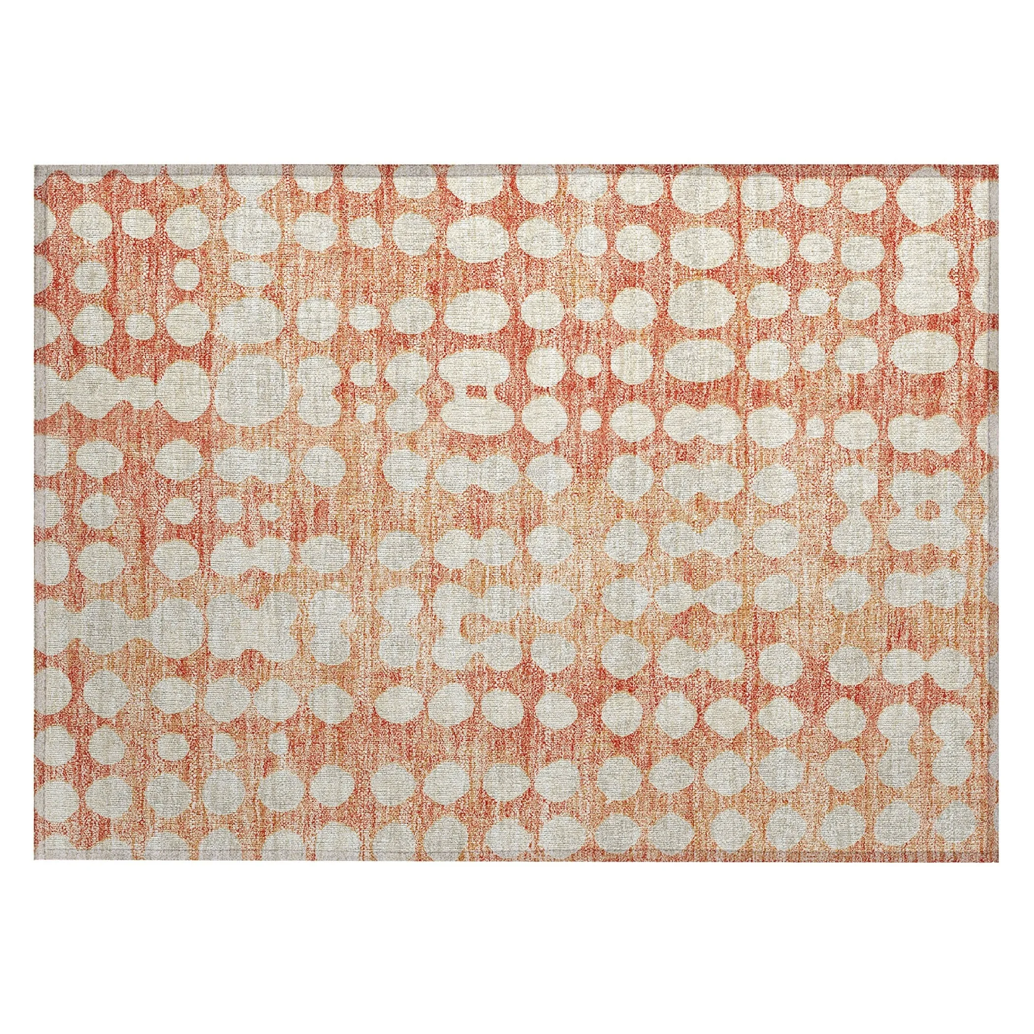 Machine Washable Indoor/ Outdoor Chantille Abstract Dots Rug