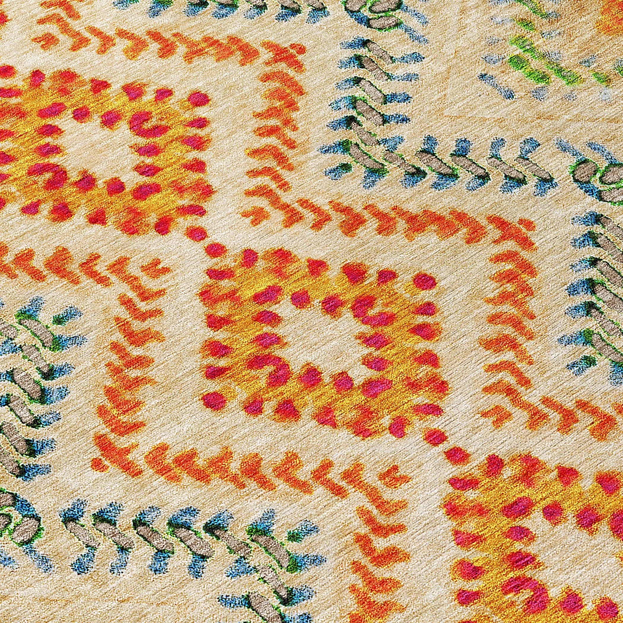 Machine Washable Indoor/ Outdoor Chantille Boho Global Rug