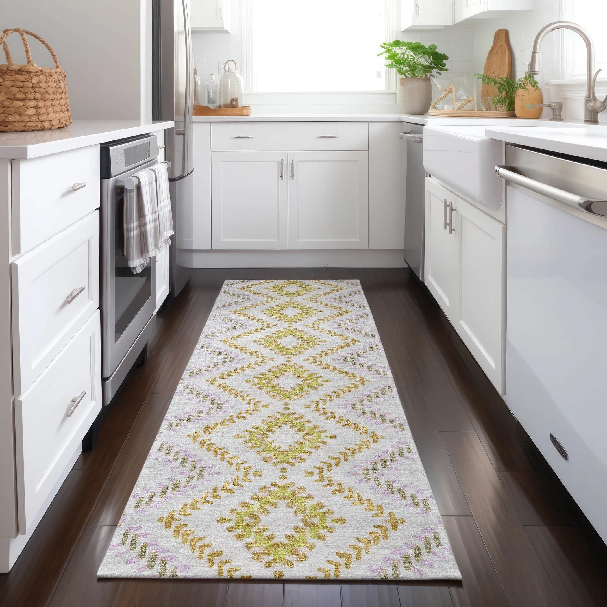Machine Washable Indoor/ Outdoor Chantille Boho Global Rug