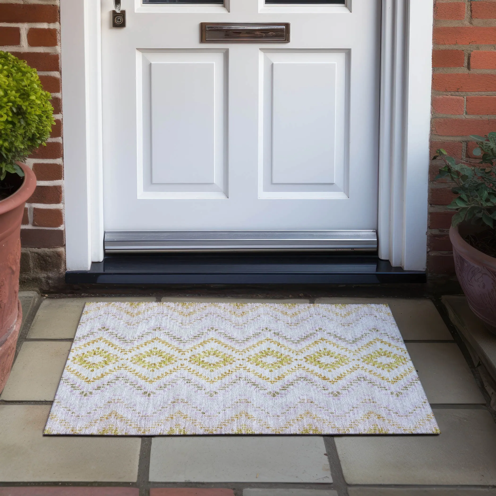 Machine Washable Indoor/ Outdoor Chantille Boho Global Rug