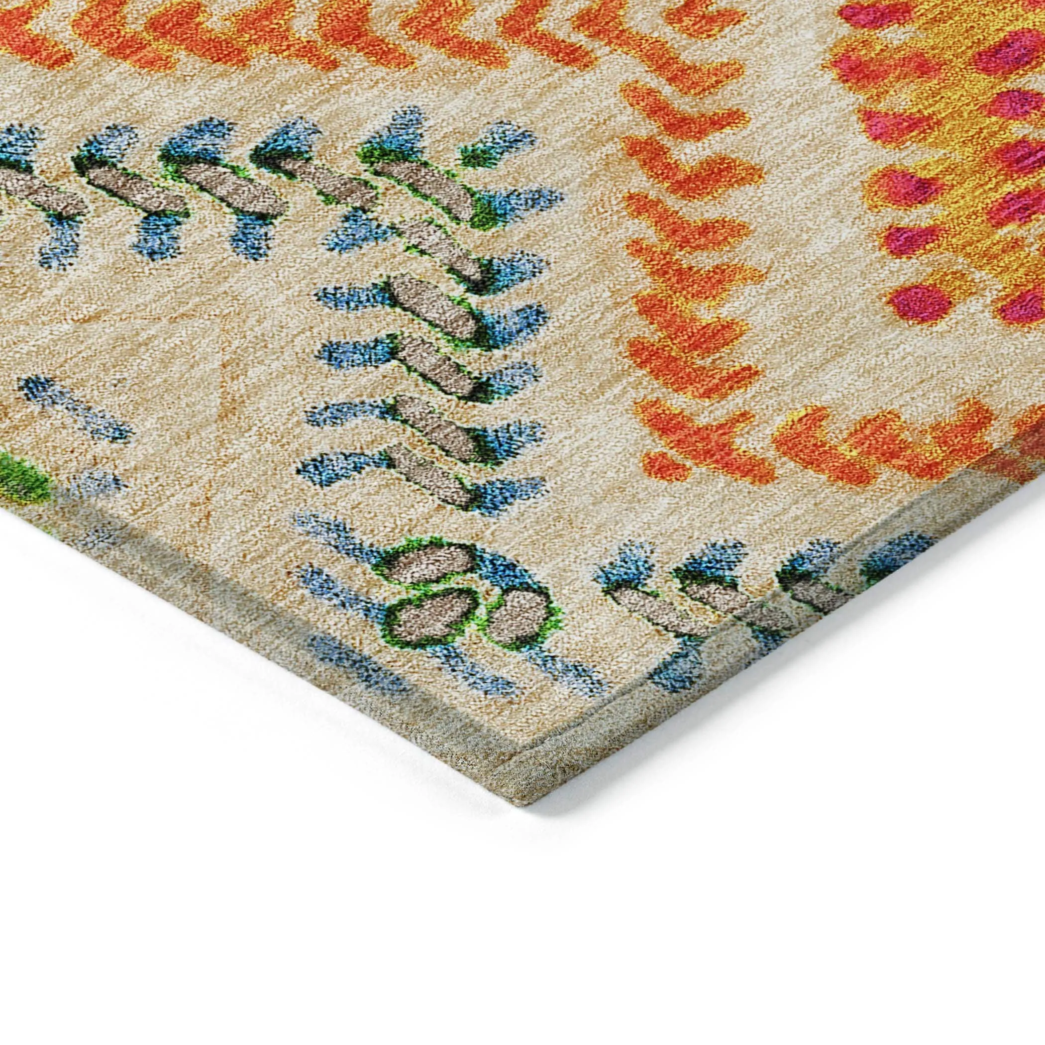 Machine Washable Indoor/ Outdoor Chantille Boho Global Rug