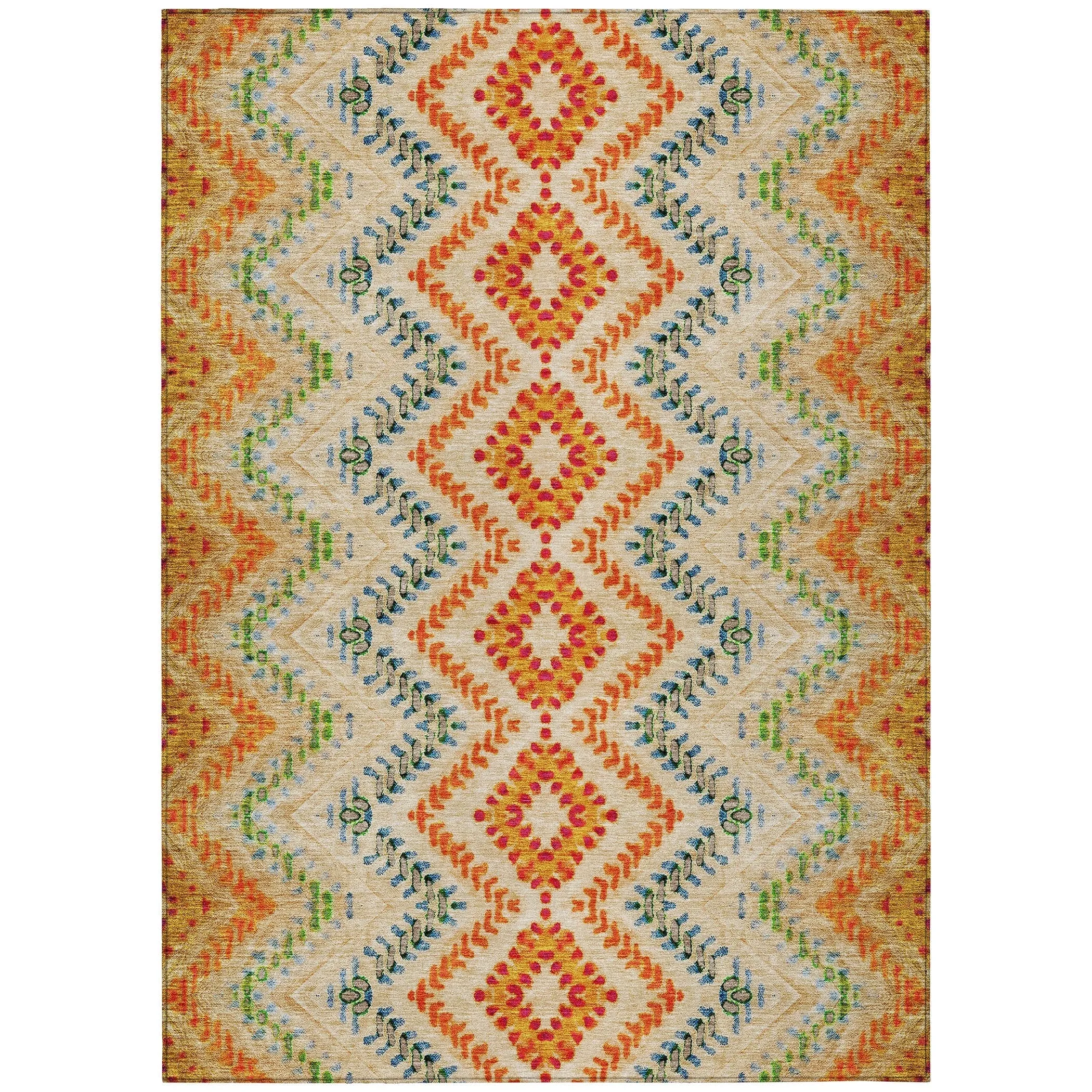 Machine Washable Indoor/ Outdoor Chantille Boho Global Rug