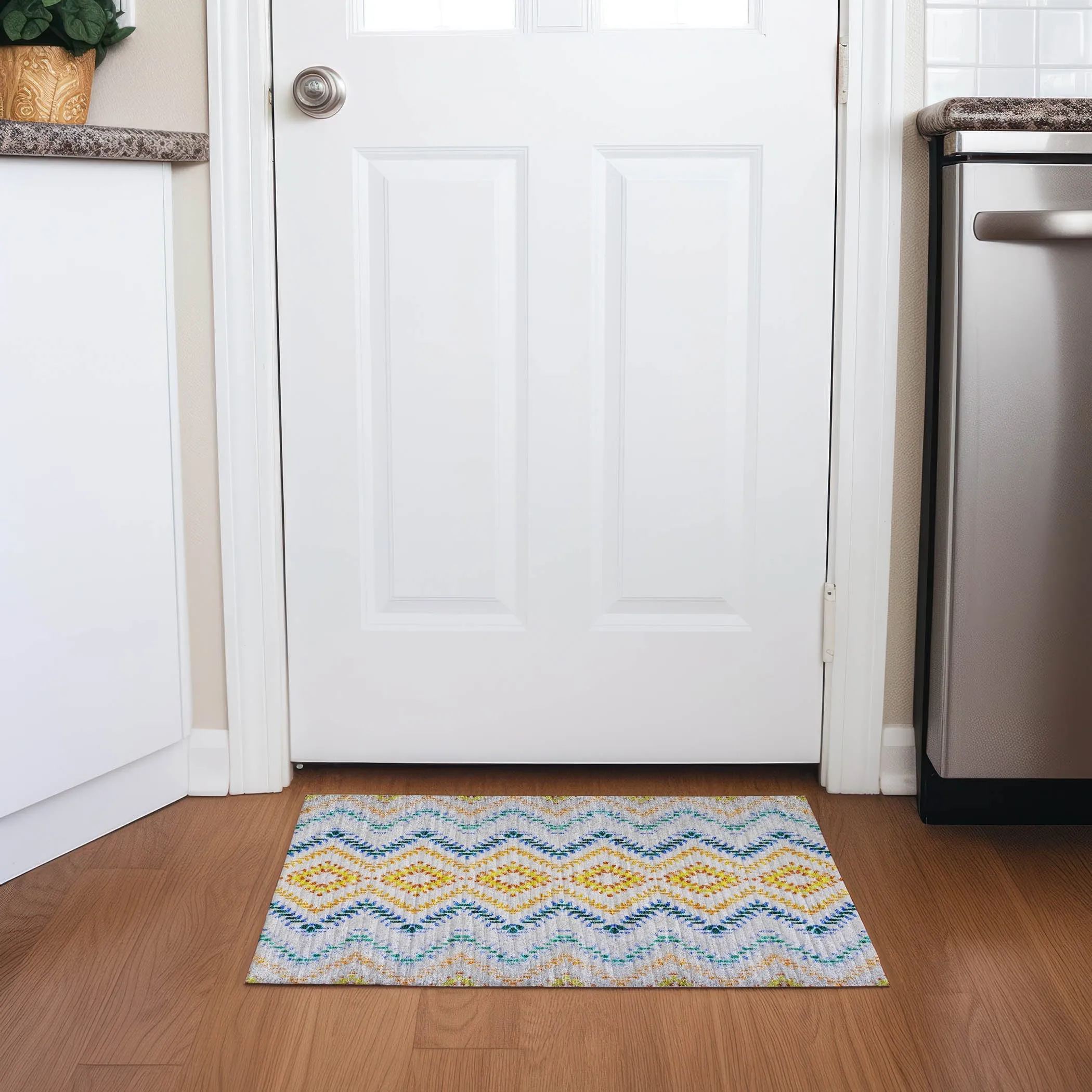 Machine Washable Indoor/ Outdoor Chantille Boho Global Rug