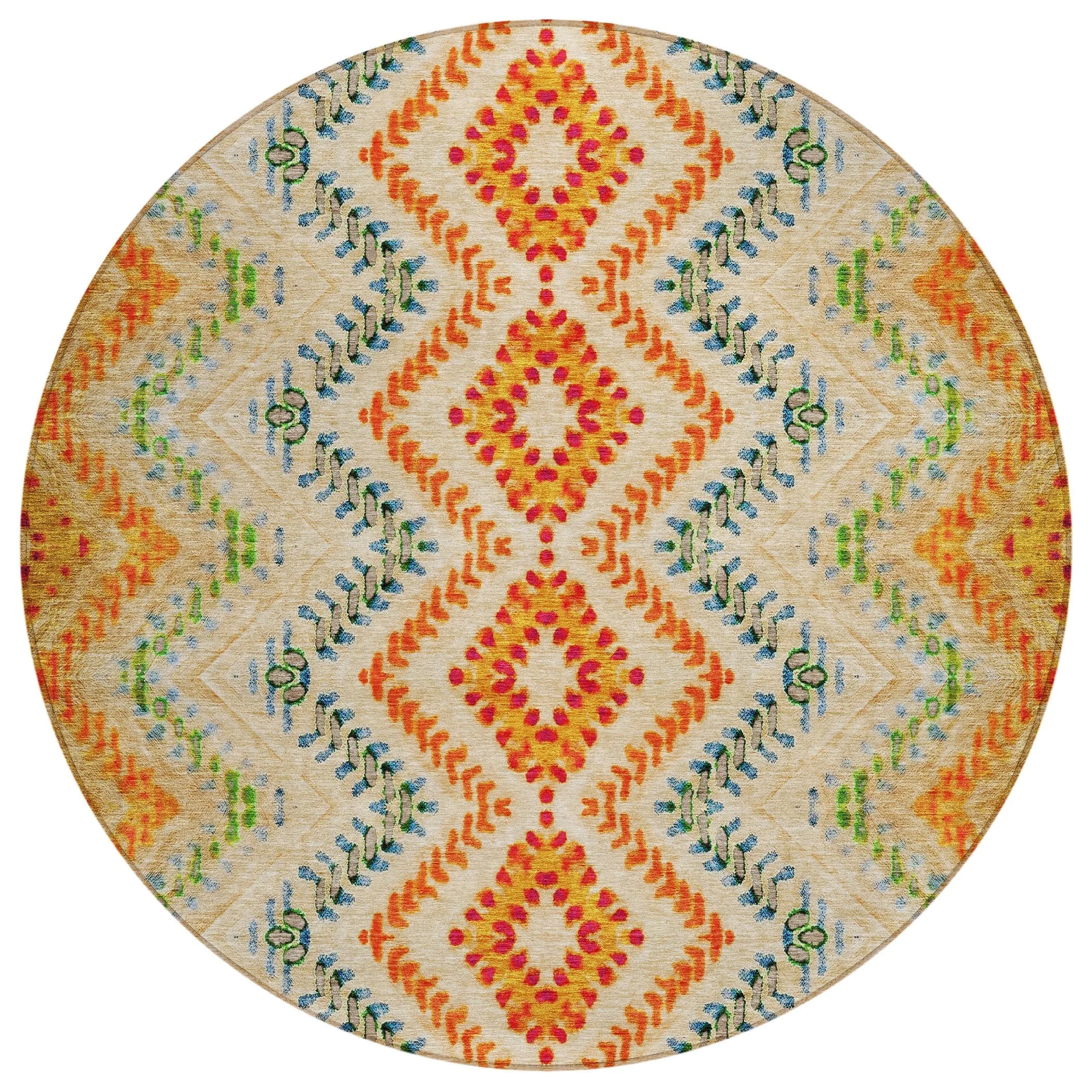 Machine Washable Indoor/ Outdoor Chantille Boho Global Rug