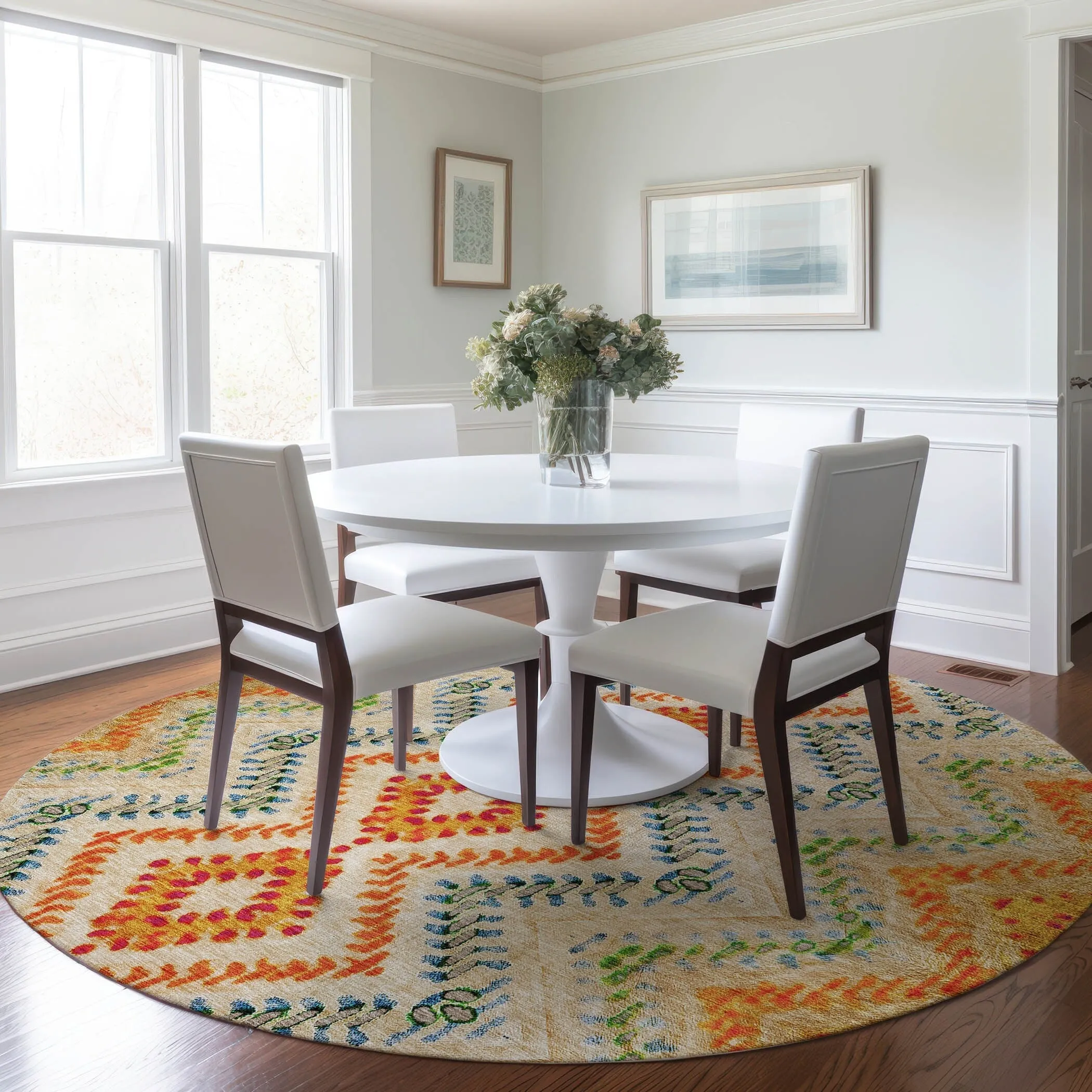 Machine Washable Indoor/ Outdoor Chantille Boho Global Rug