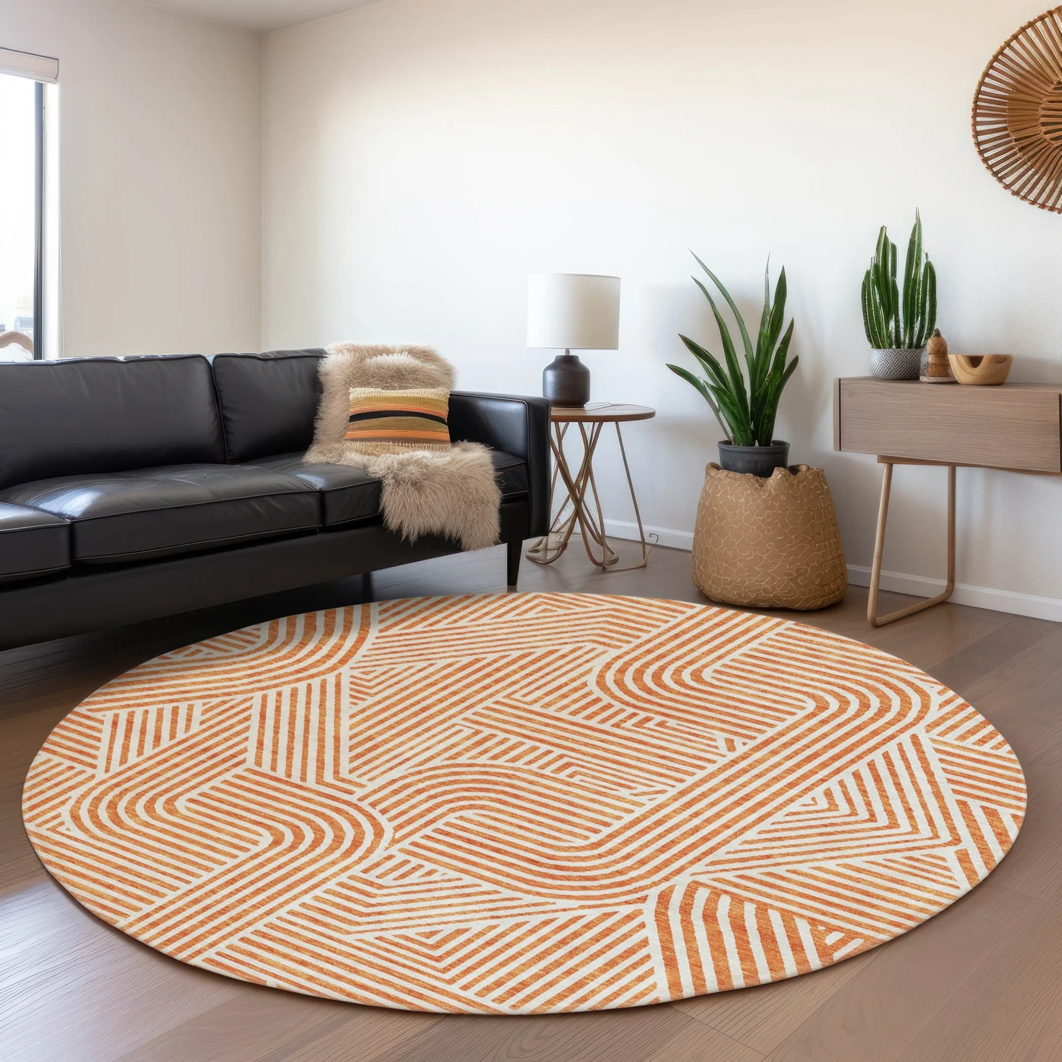 Machine Washable Indoor/ Outdoor Chantille Contemporary Geo Rug