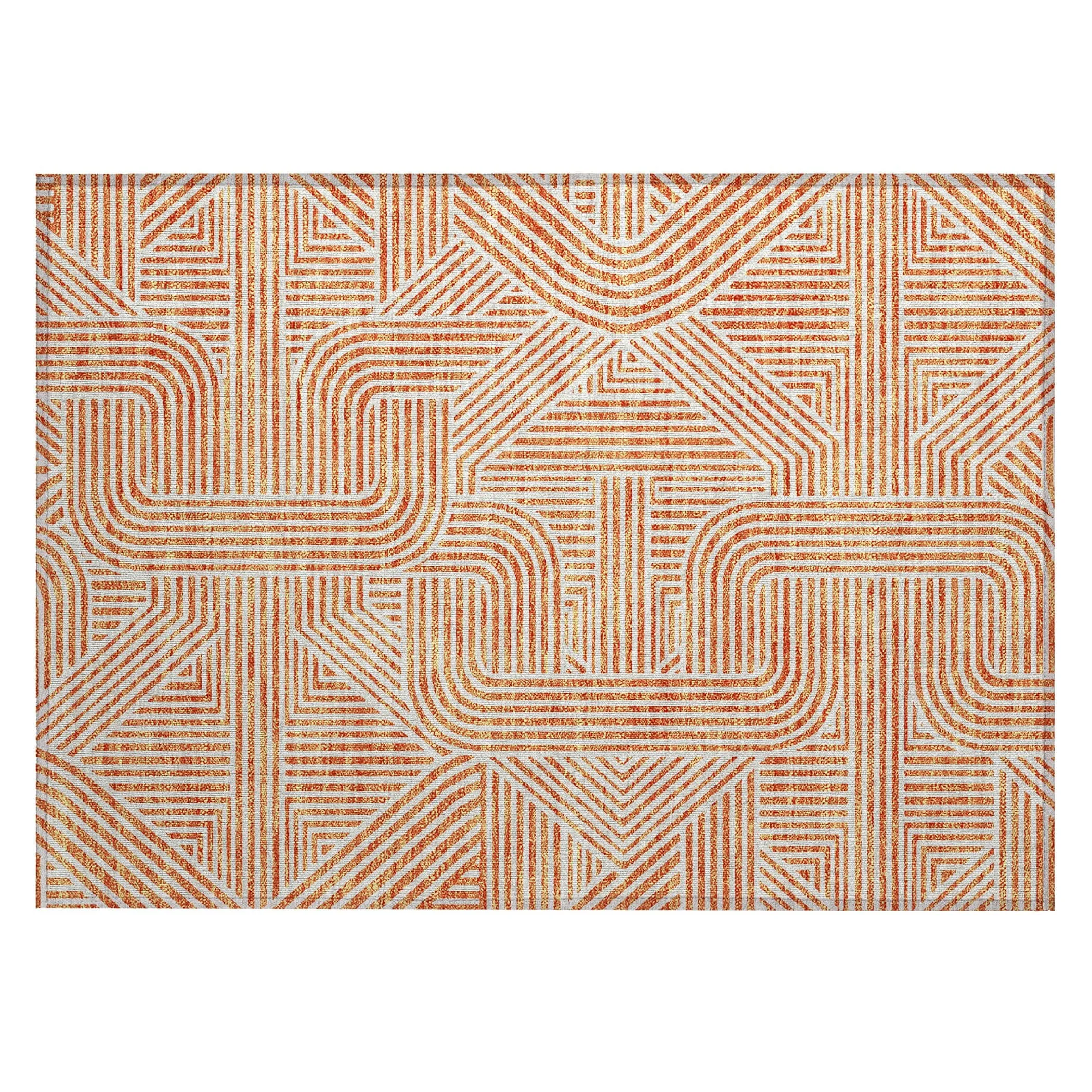 Machine Washable Indoor/ Outdoor Chantille Contemporary Geo Rug