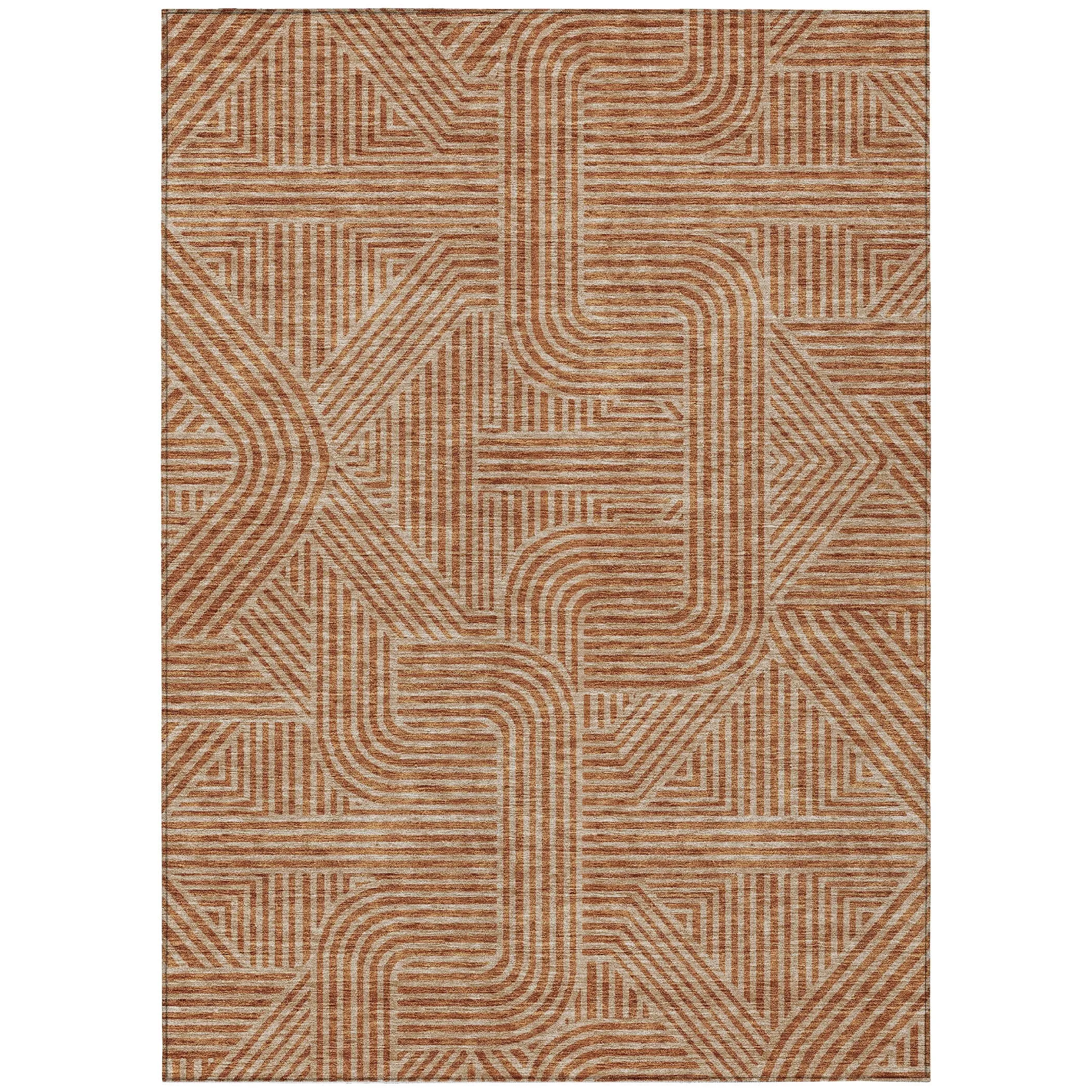 Machine Washable Indoor/ Outdoor Chantille Contemporary Geo Rug