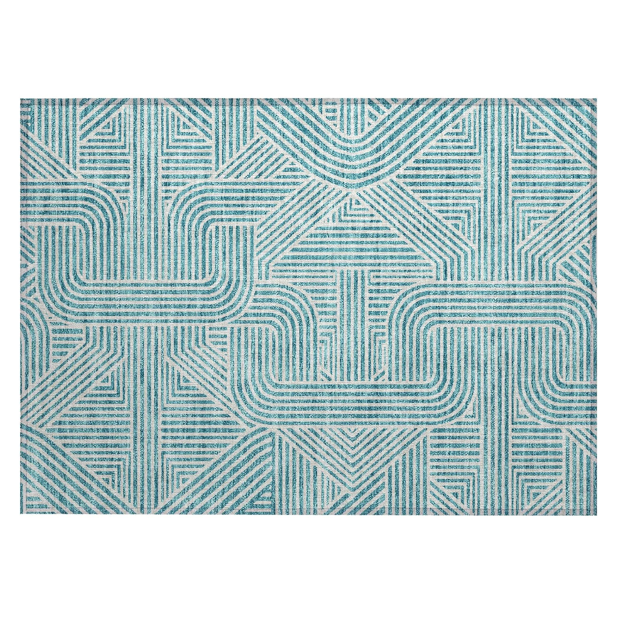 Machine Washable Indoor/ Outdoor Chantille Contemporary Geo Rug