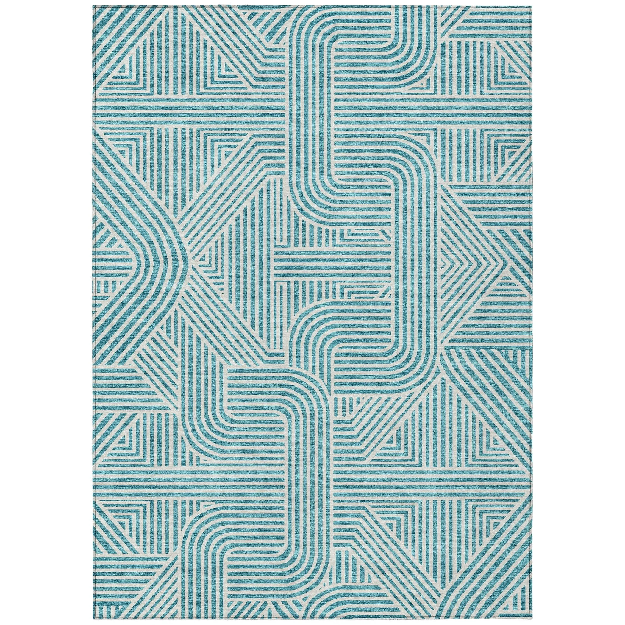 Machine Washable Indoor/ Outdoor Chantille Contemporary Geo Rug