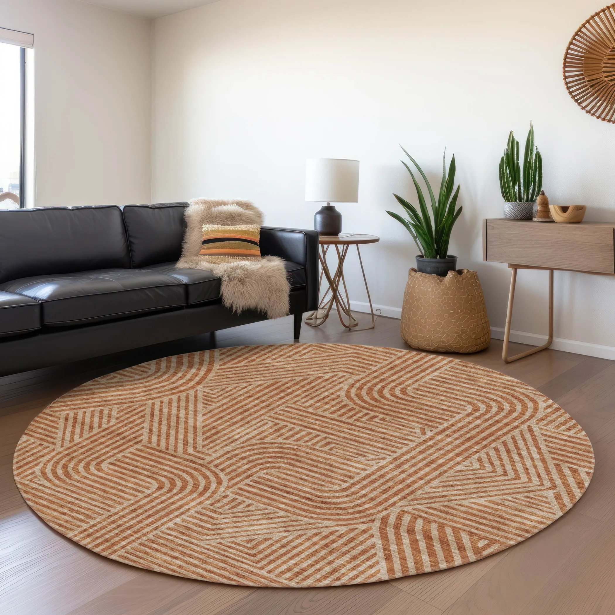 Machine Washable Indoor/ Outdoor Chantille Contemporary Geo Rug