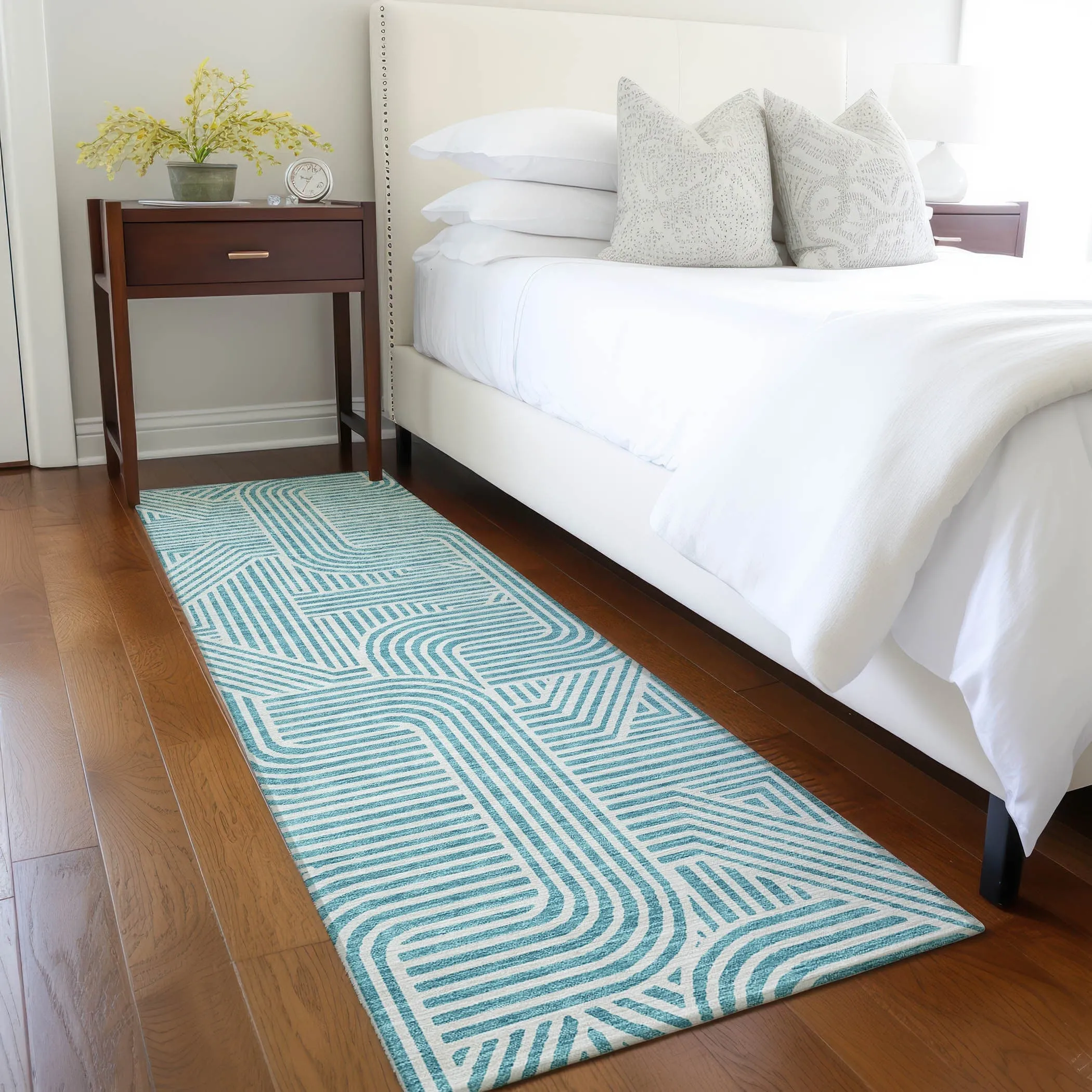Machine Washable Indoor/ Outdoor Chantille Contemporary Geo Rug