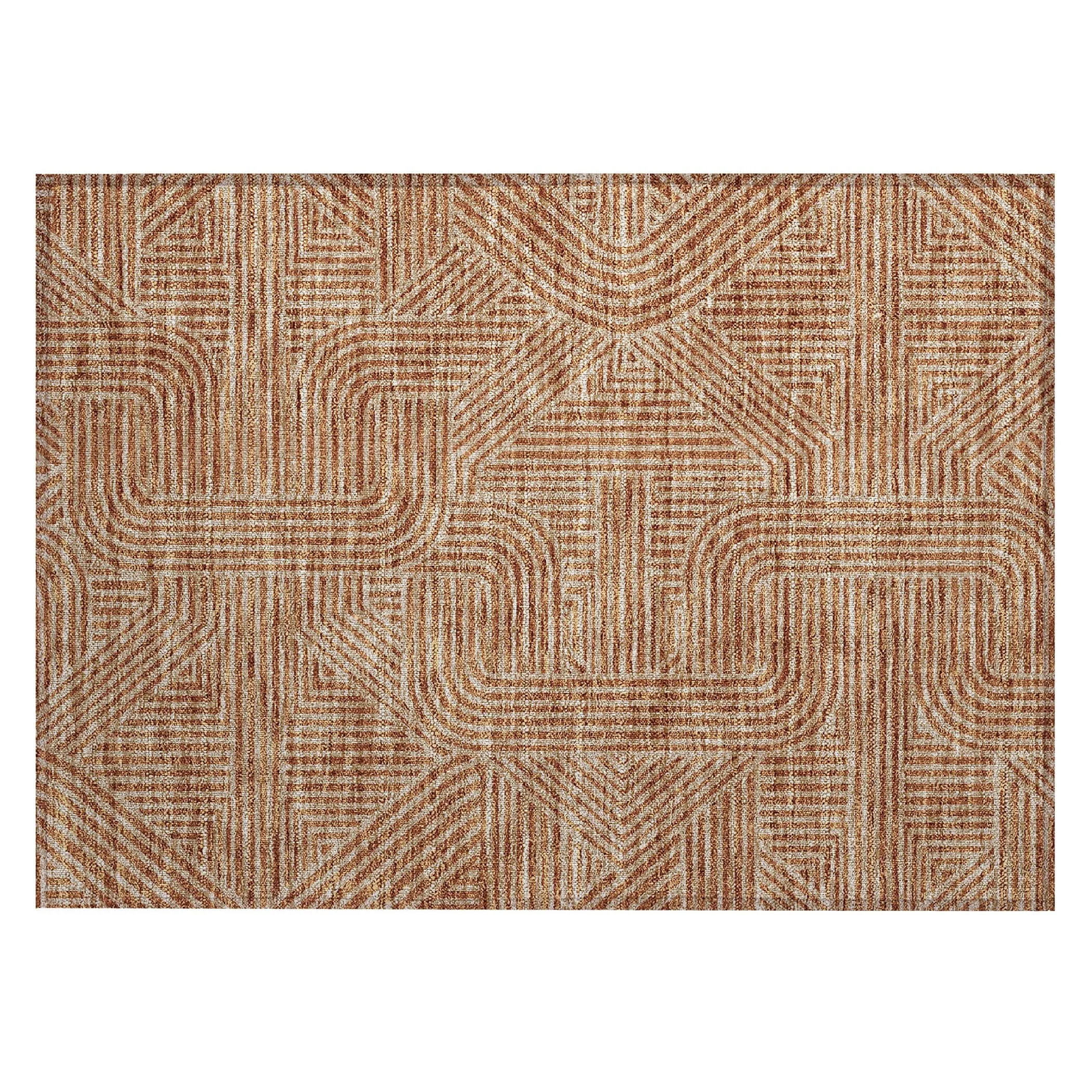Machine Washable Indoor/ Outdoor Chantille Contemporary Geo Rug