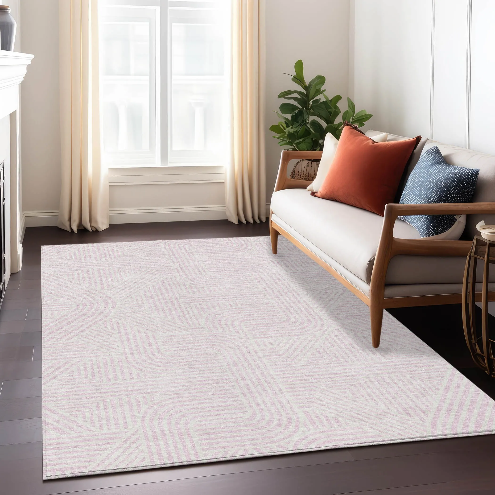 Machine Washable Indoor/ Outdoor Chantille Contemporary Geo Rug